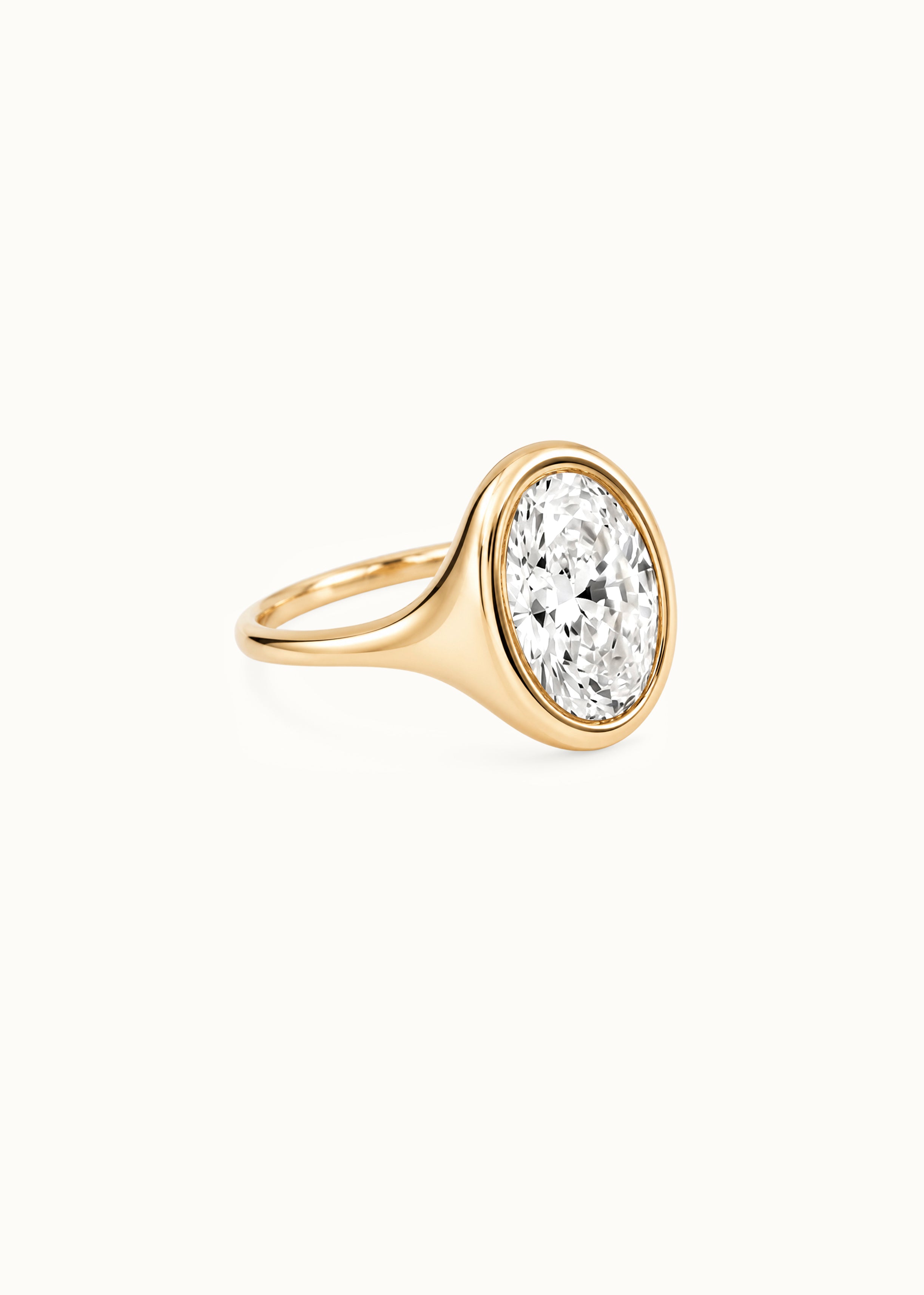 24 Hours Oval Cut Bezel Set Moissanite Solitaire Ring 3ct