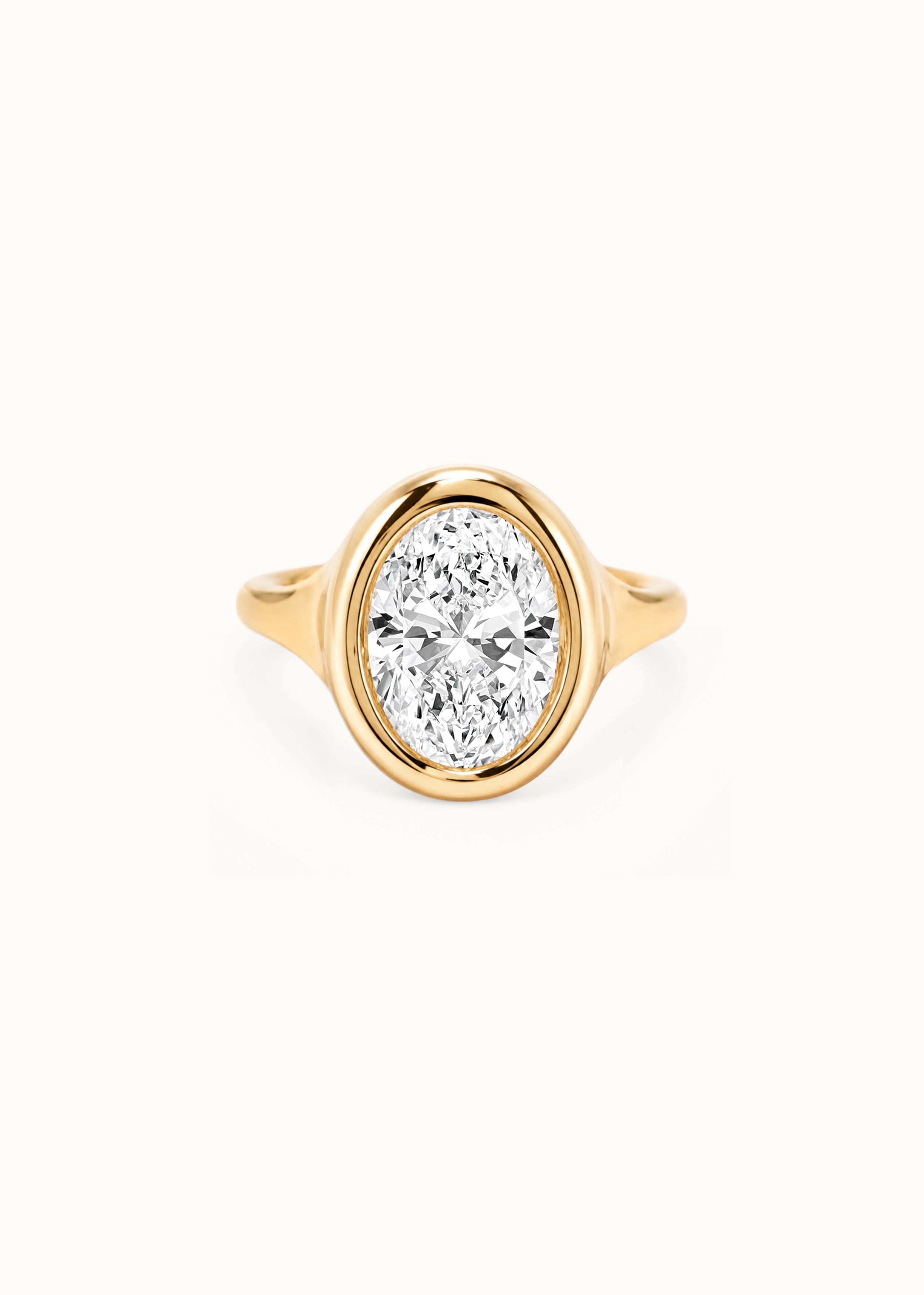 24 Hours Oval Cut Bezel Set Moissanite Solitaire Ring 3ct