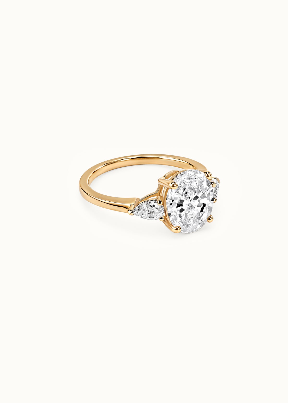 24 Hours Oval Cut Claw Set Moissanite Solitaire Ring 3.5ct