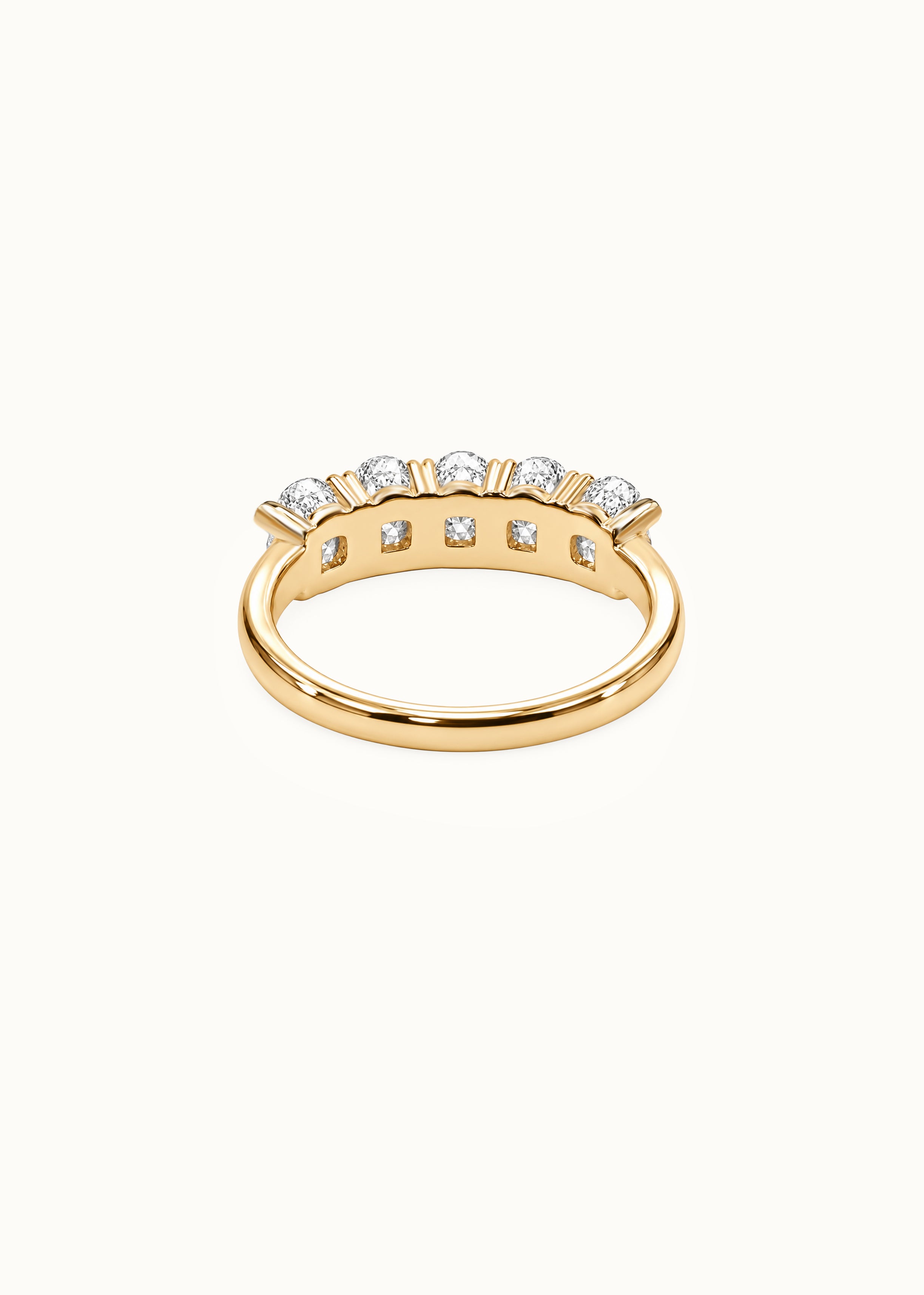 24 Hours Oval Cut Claw Set Moissanite Semi Eternity Ring 1.5ct