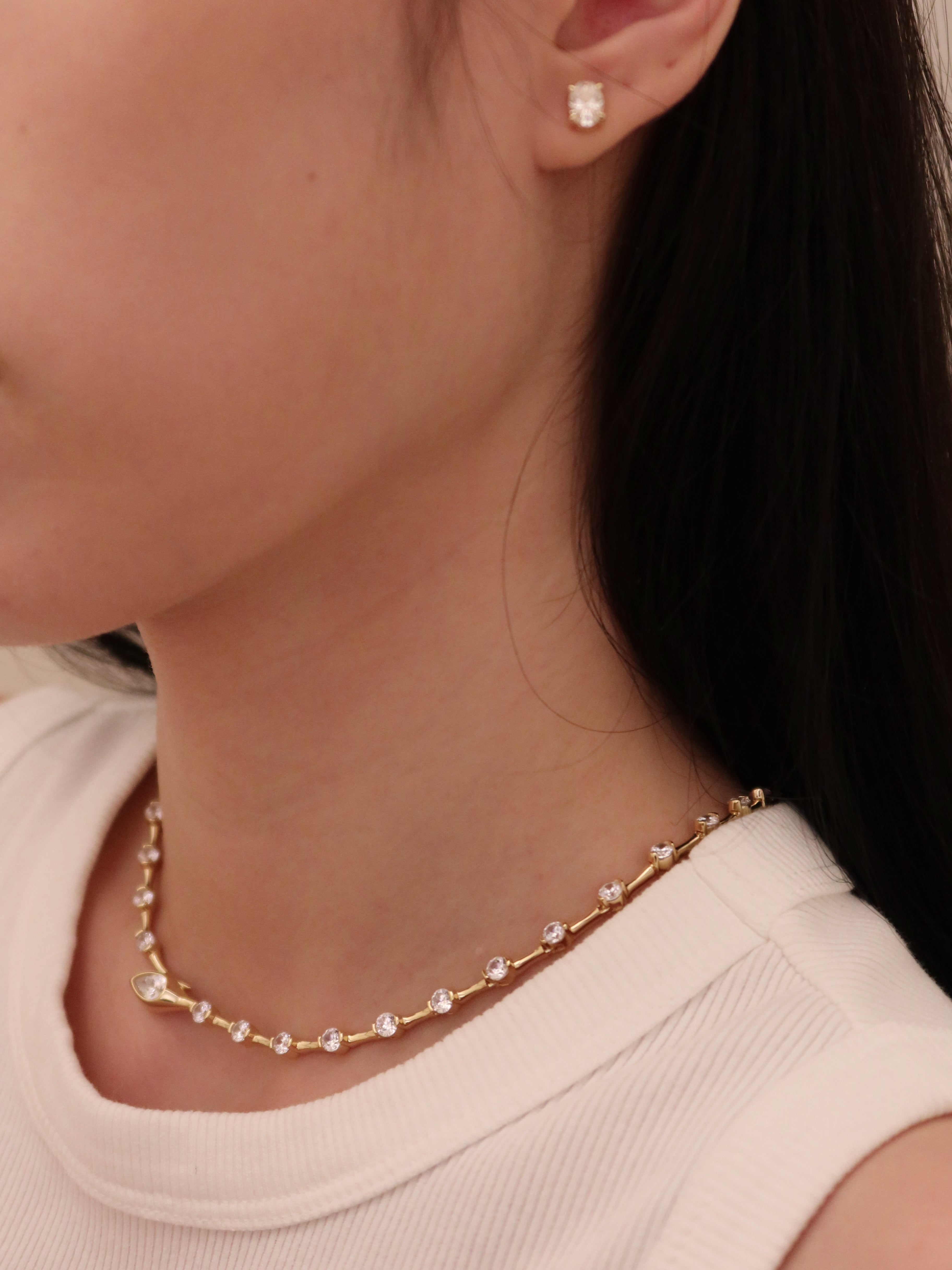24 Hours Medusa Moissanite Tennis Necklace 16.5ct