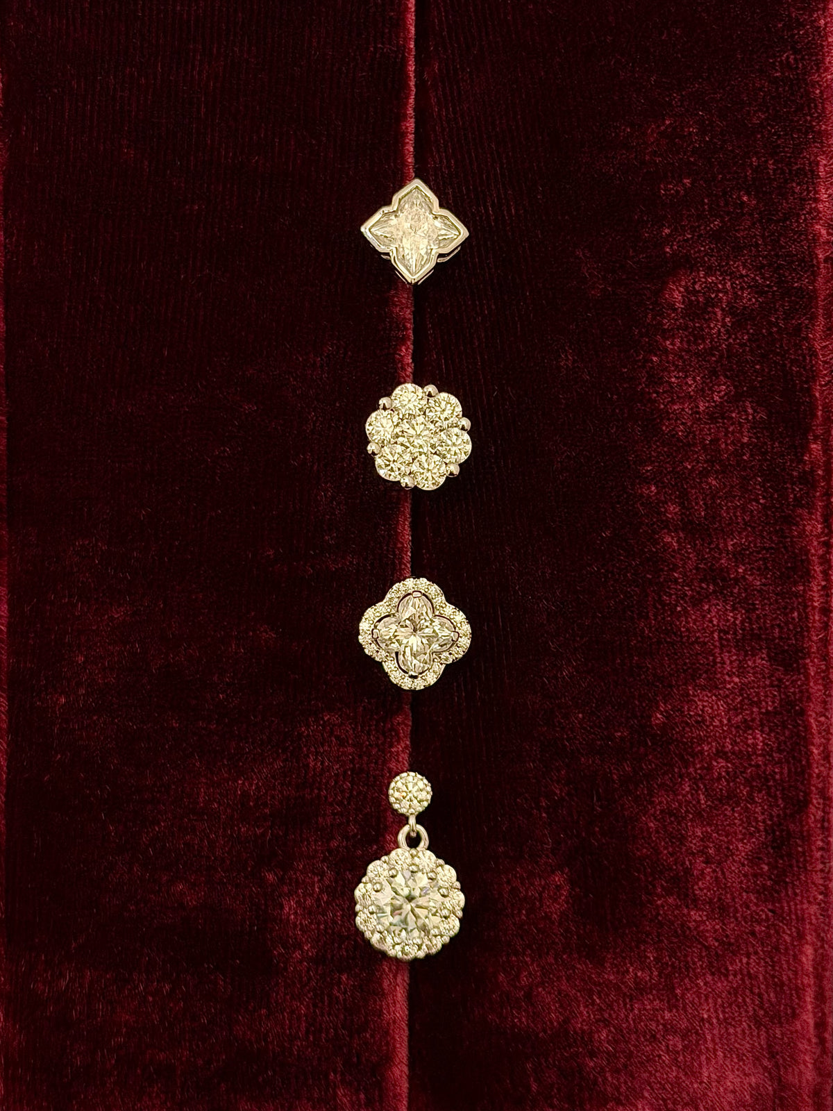 24 Hours Plum Blossom Moissanite Studs Earrings 4.2ct
