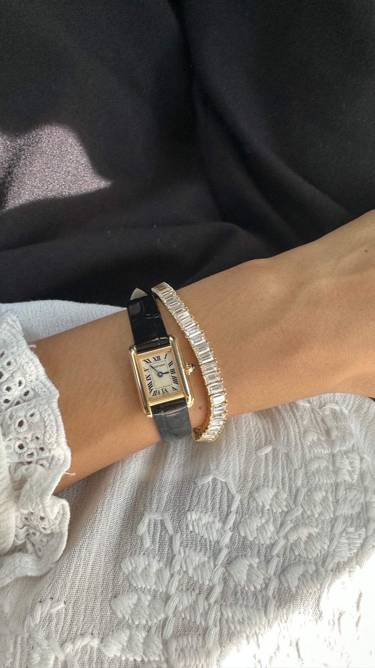 24 Hours North-South Prong Set Baguette Moissanite Tennis Bracelet