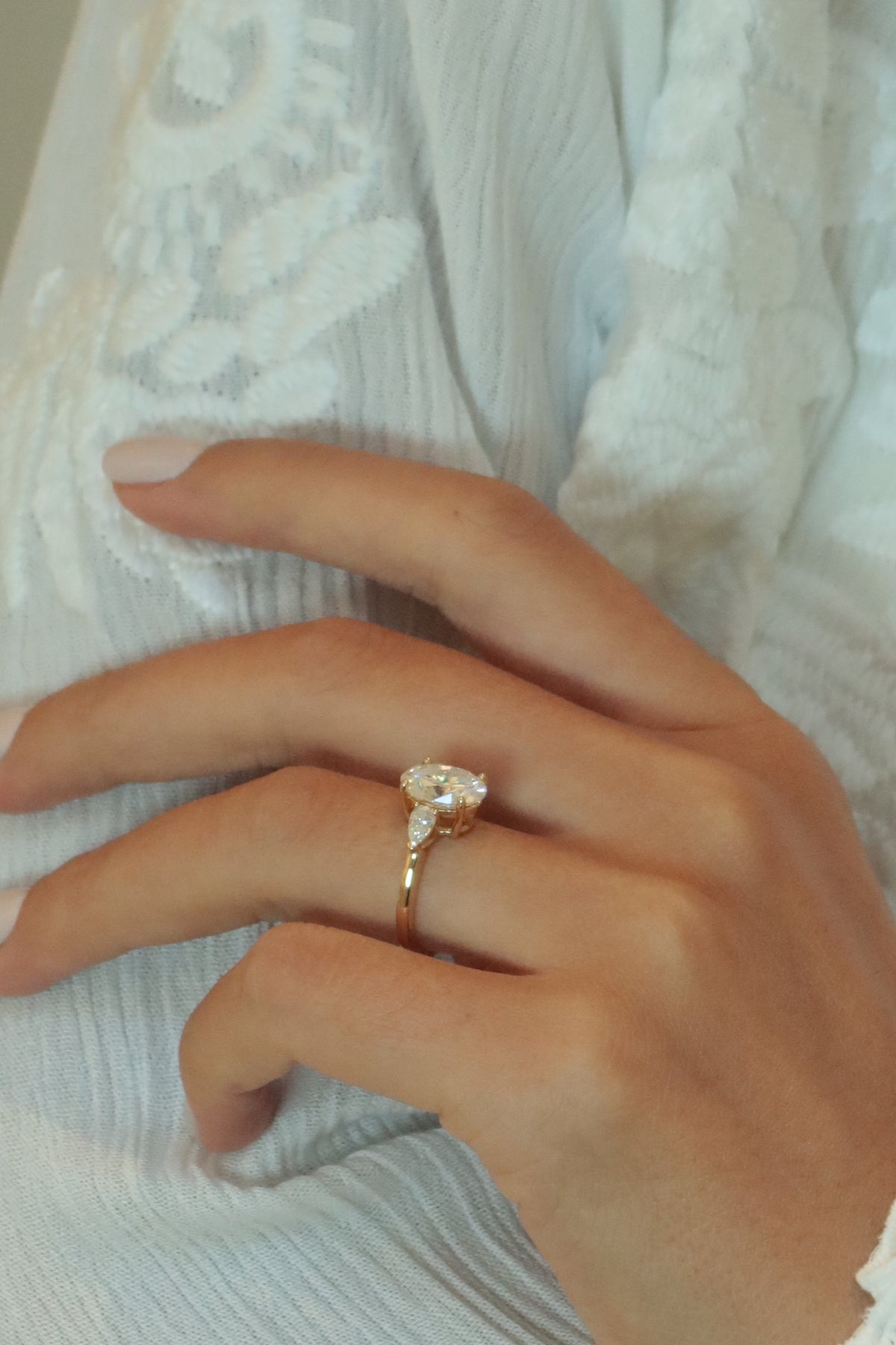 24 Hours Oval Cut Claw Set Moissanite Solitaire Ring 3.5ct