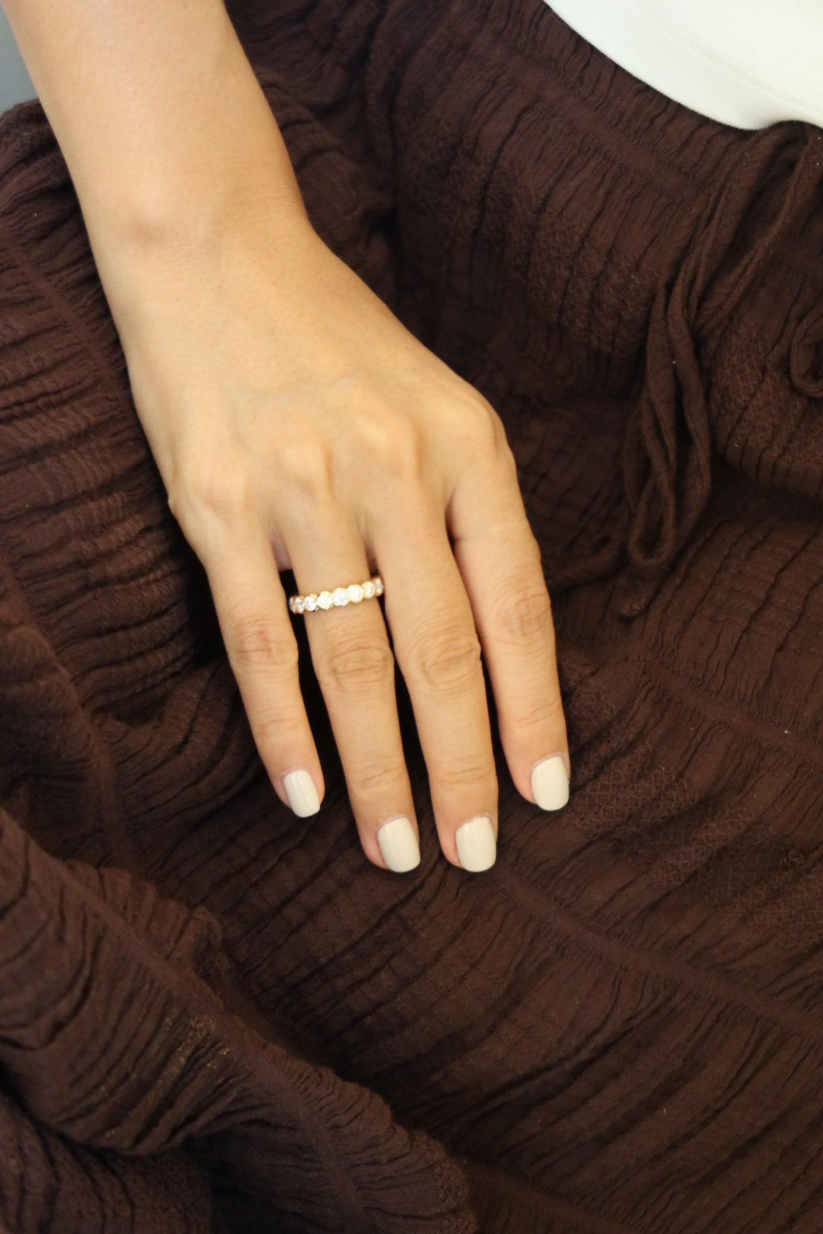 24 Hours Round Brilliant Cut Claw Set Moissanite Eternity Ring 5.1ct