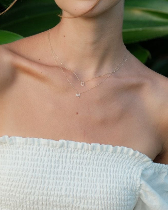 Heirloom Super Fine Diamond Initial Necklace