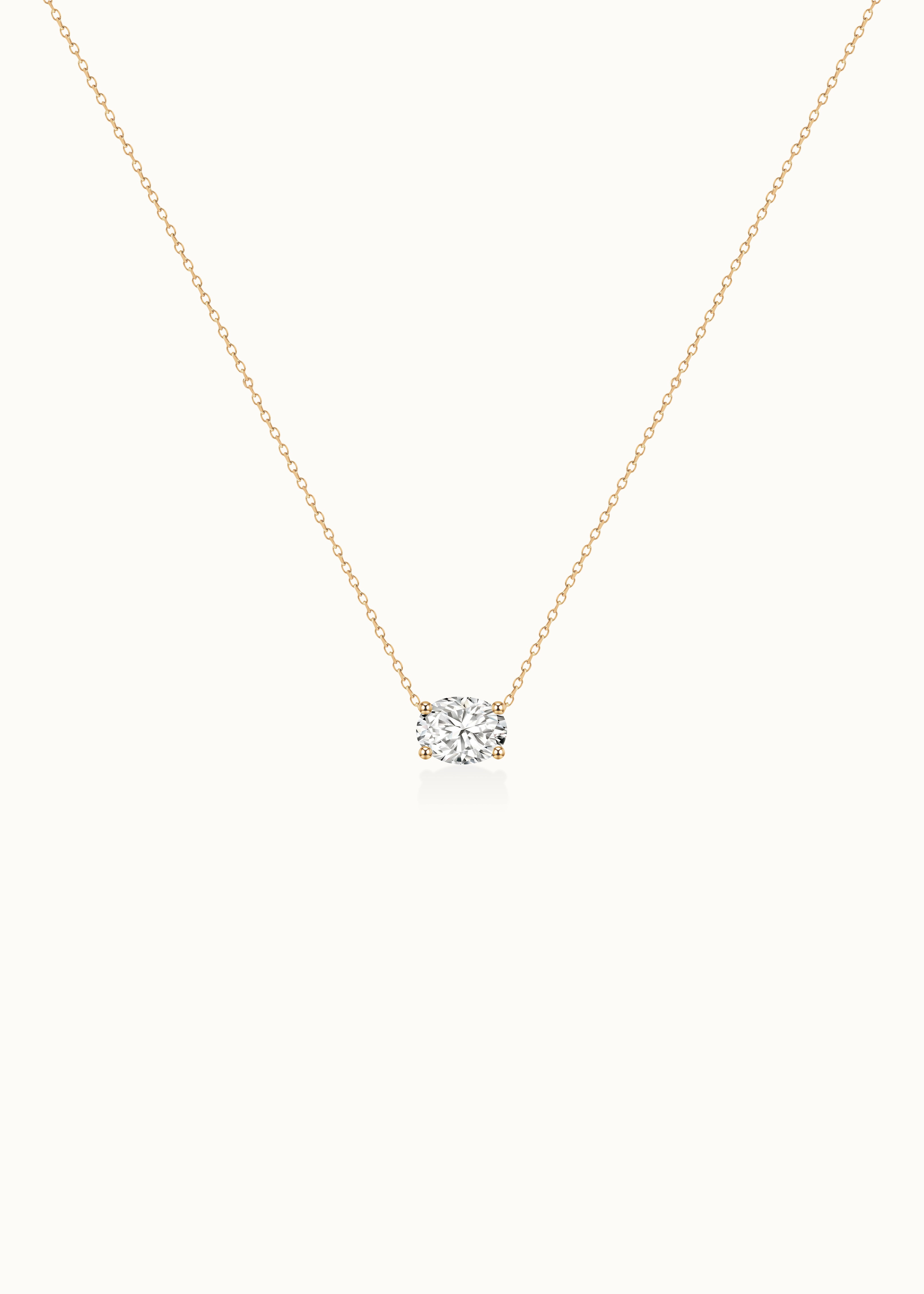 24 Hours Oval Cut Moissanite Solitaire Necklace