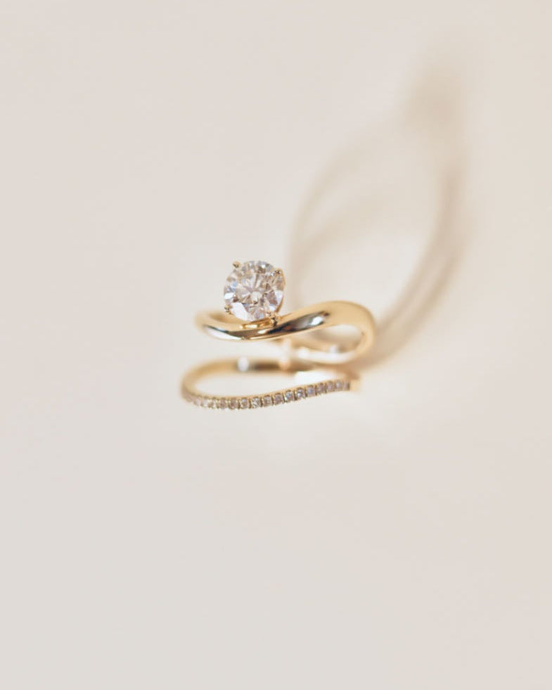 Semi Eternity Wave Ring