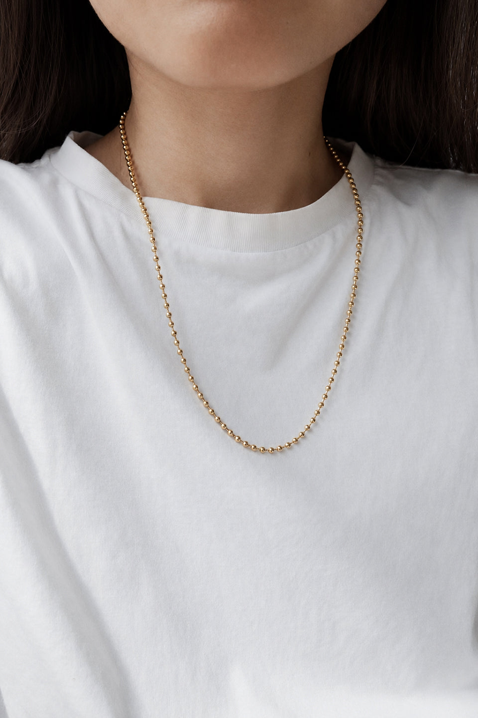 Archive 3mm Beaded Long Chain Necklace