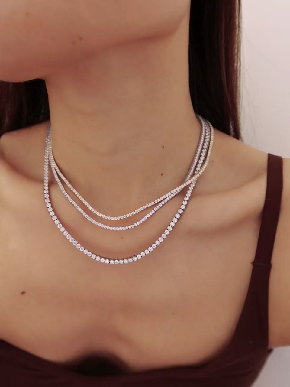 24 Hours Sugar 2mm Moissanite Tennis Necklace