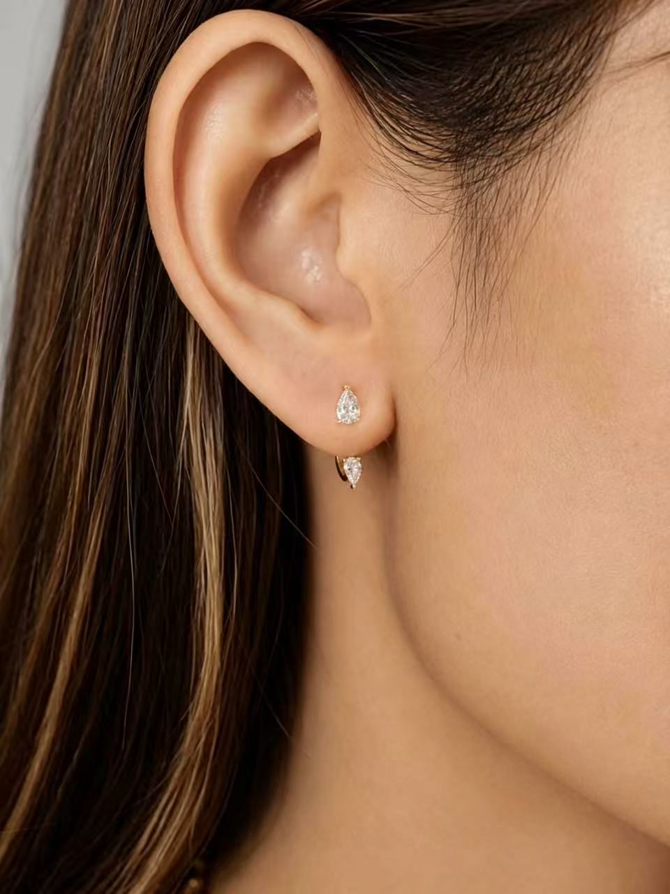 Heirloom Toi & Moi Pear Cut Diamond Earrings