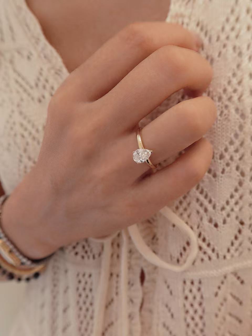 Heirloom Signature Pear Cut Diamond Solitaire Ring