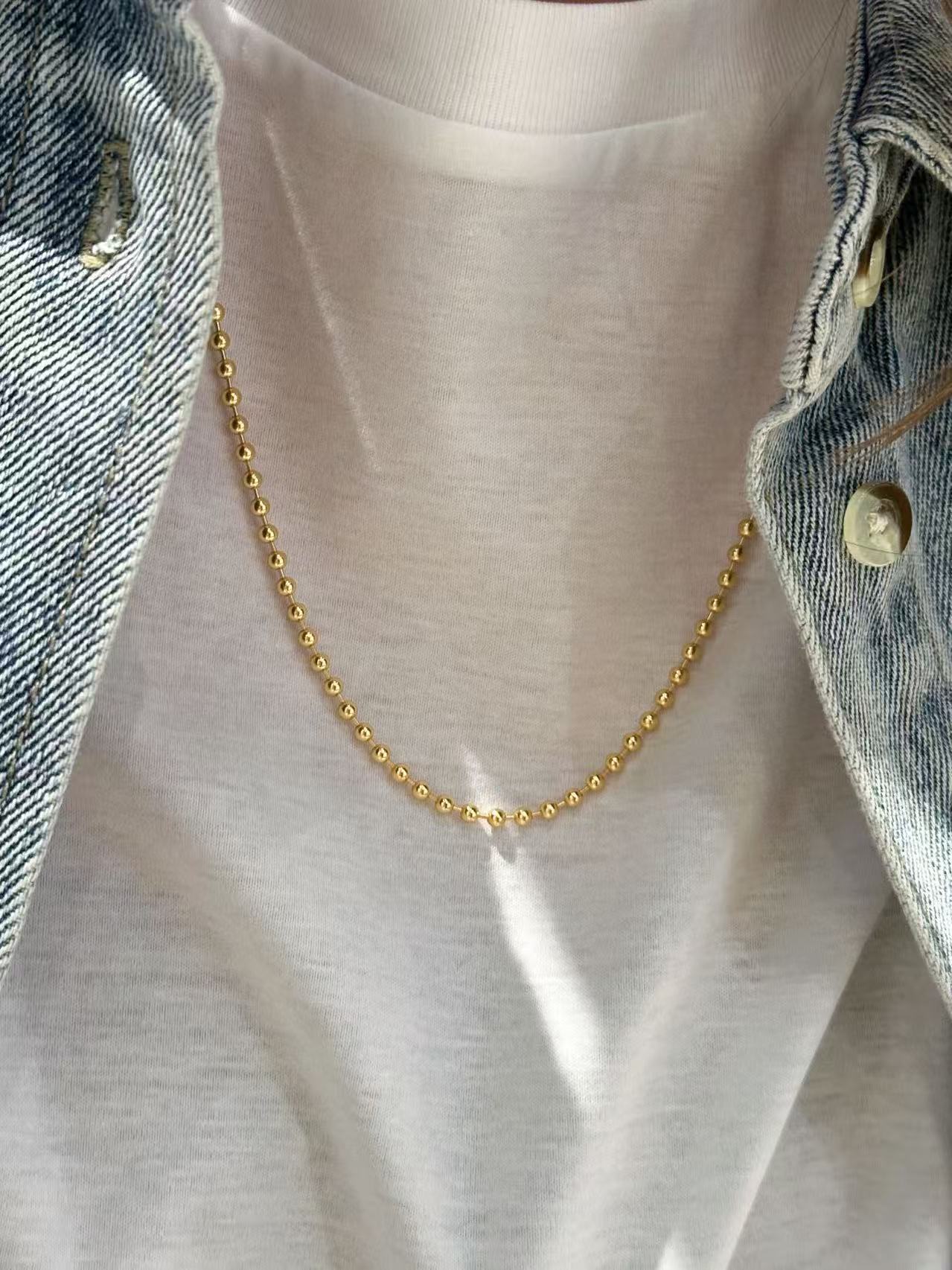 Archive Flow 3mm Beaded Long Chain Necklace