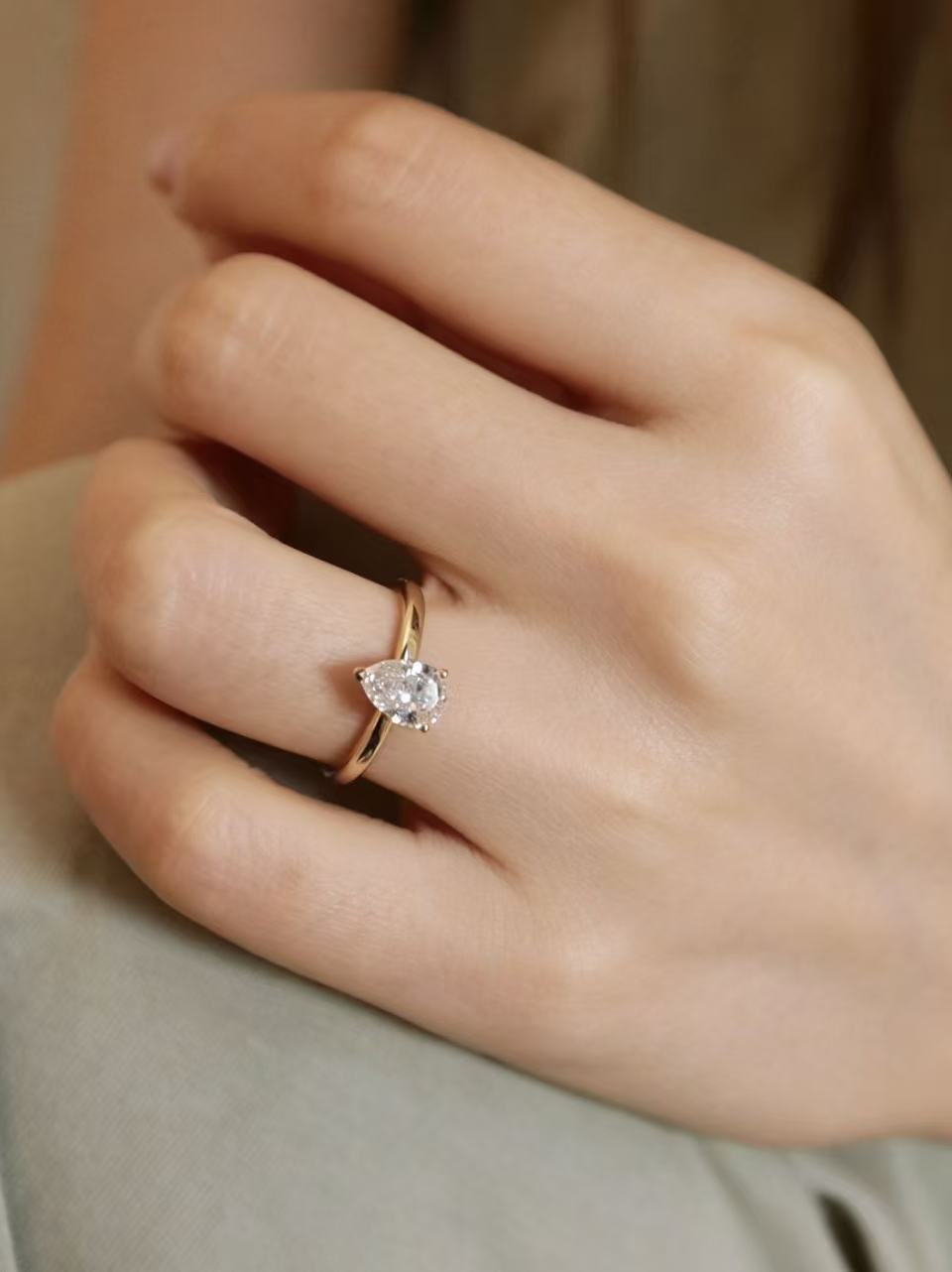 Heirloom Signature Pear Cut Diamond Solitaire Ring