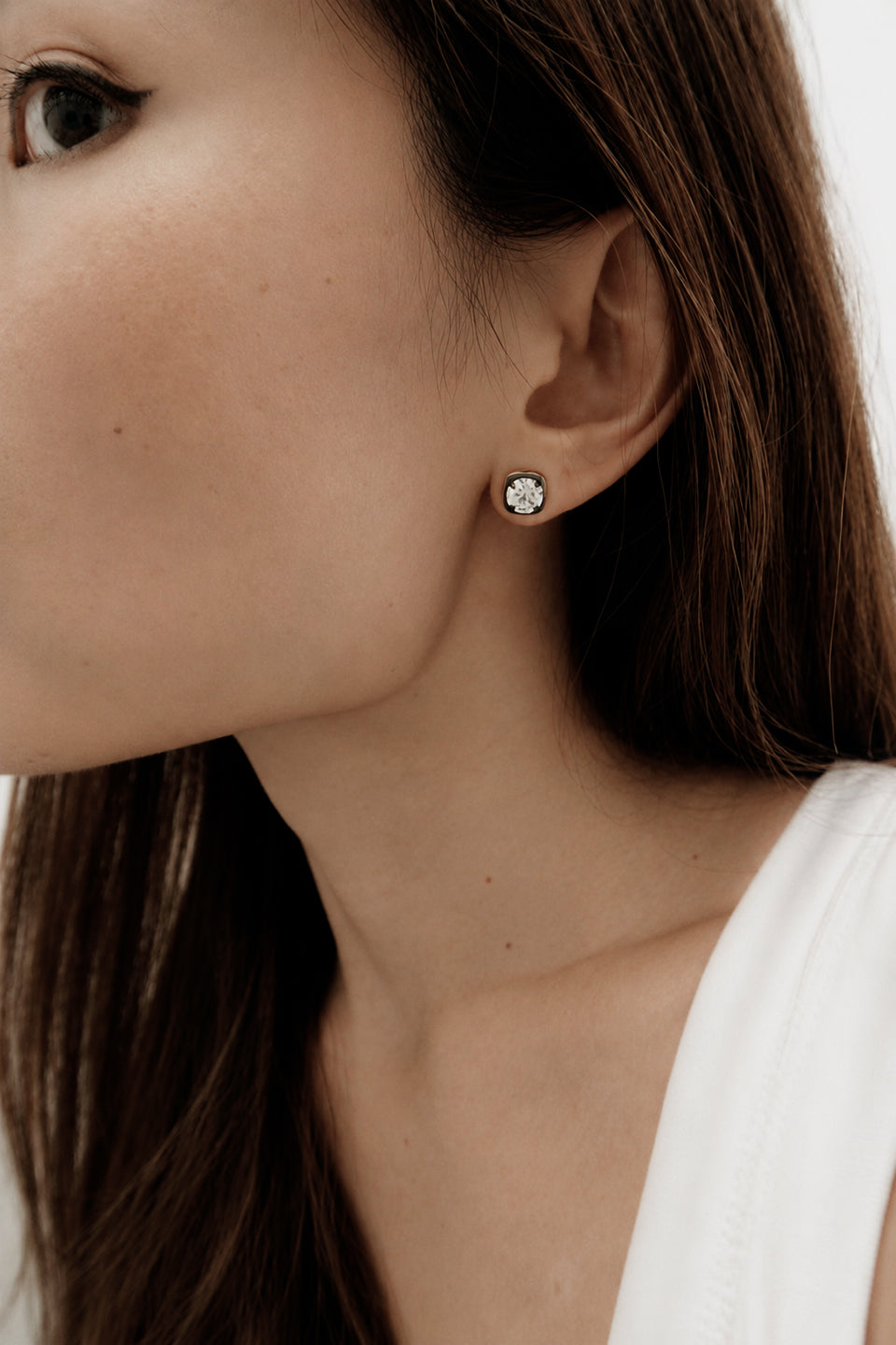 Archive Brilliant Cut Blackened Moissanite Studs Earrings