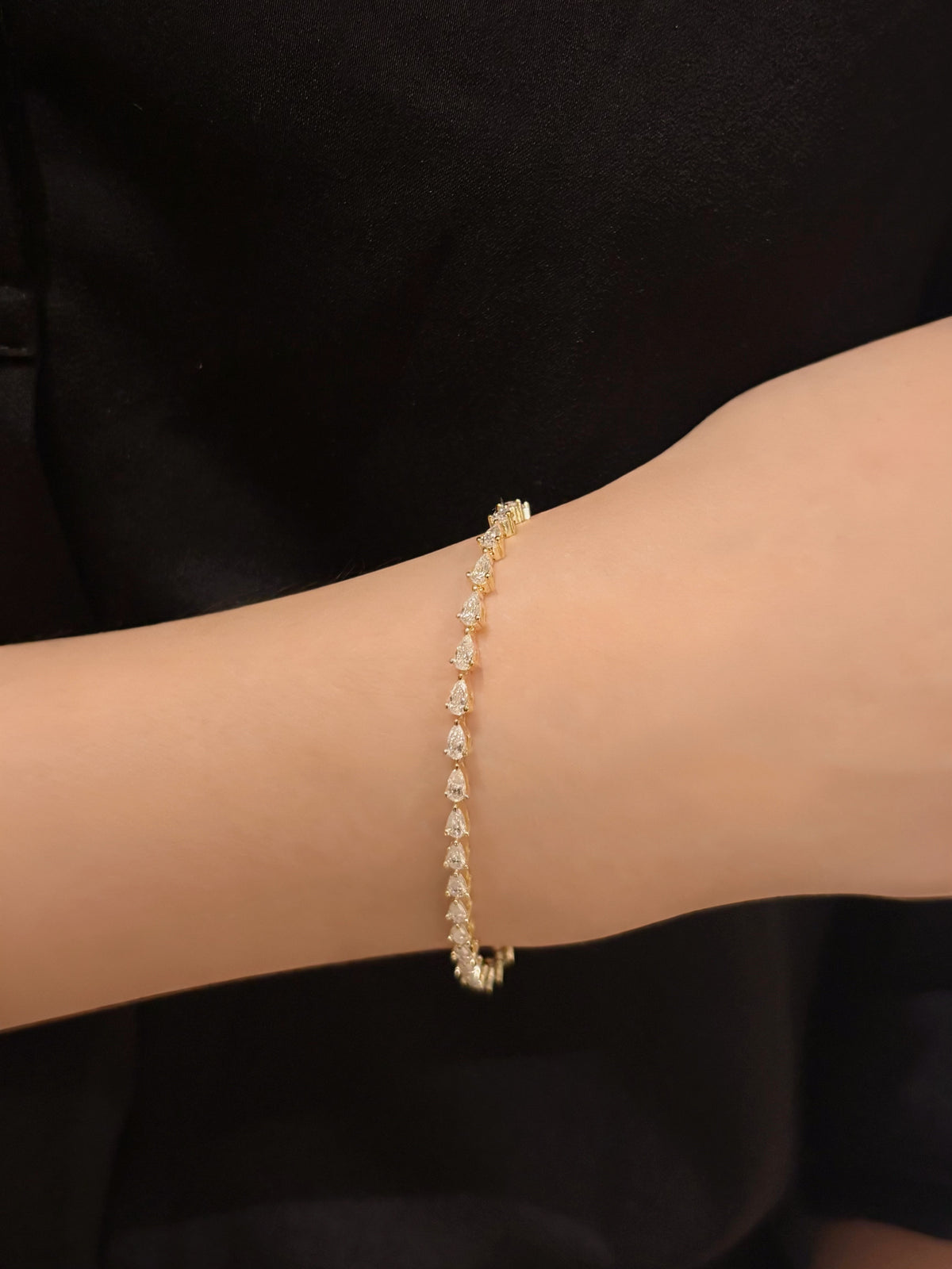 24 Hours East-West Pear Moissanite Tennis Bracelet