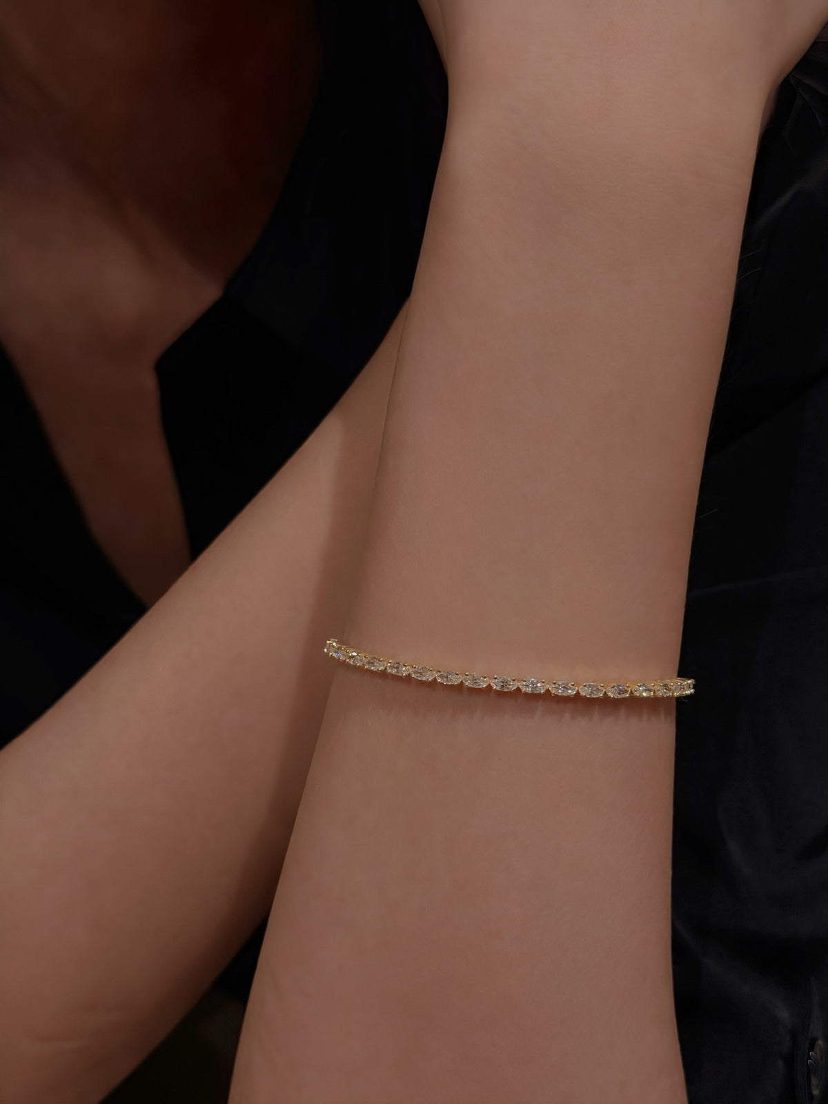 24 Hours East-West Oval 5mm Moissanite Tennis Bracelet