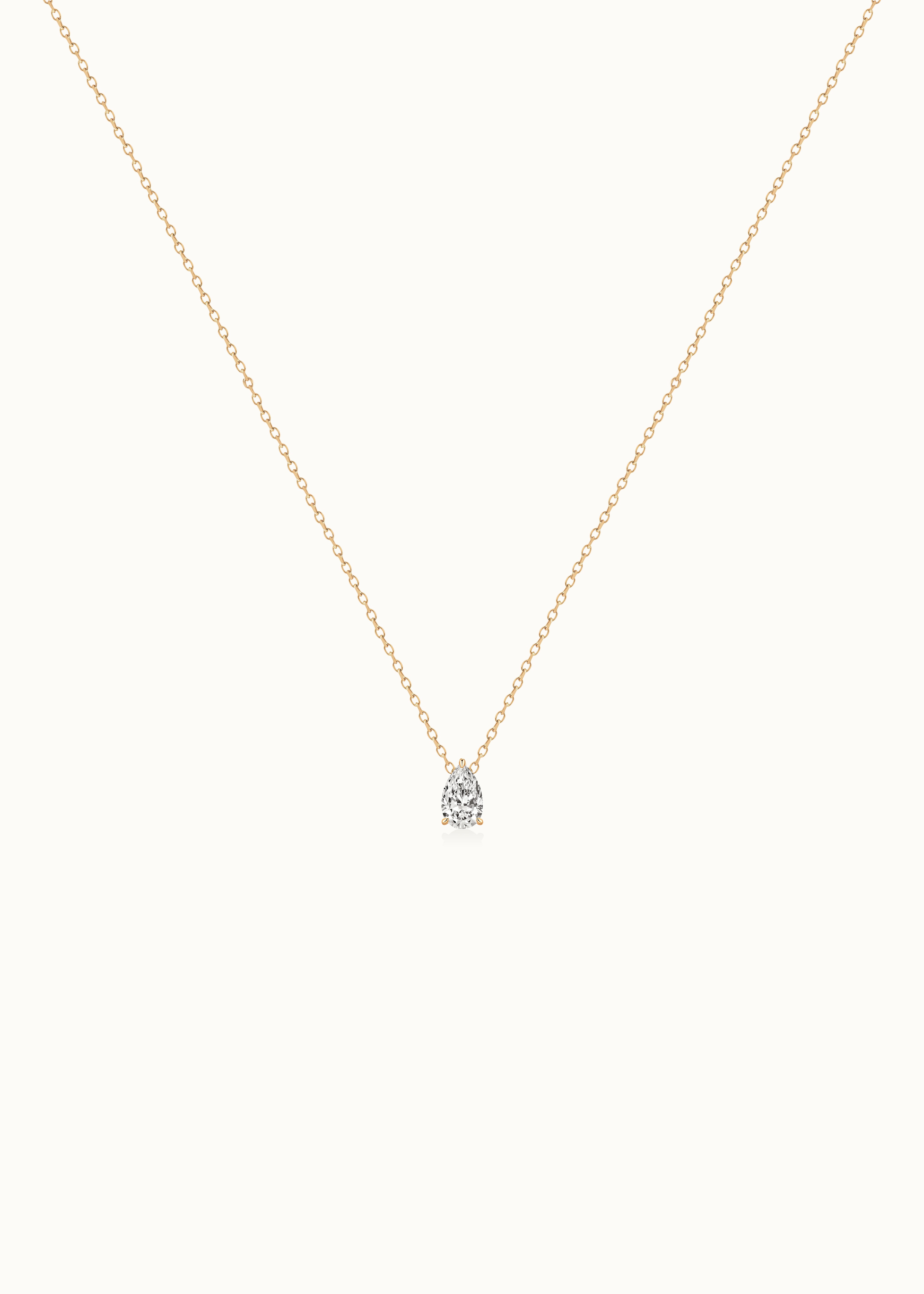 24 Hours Pear Cut Moissanite Solitaire Necklace