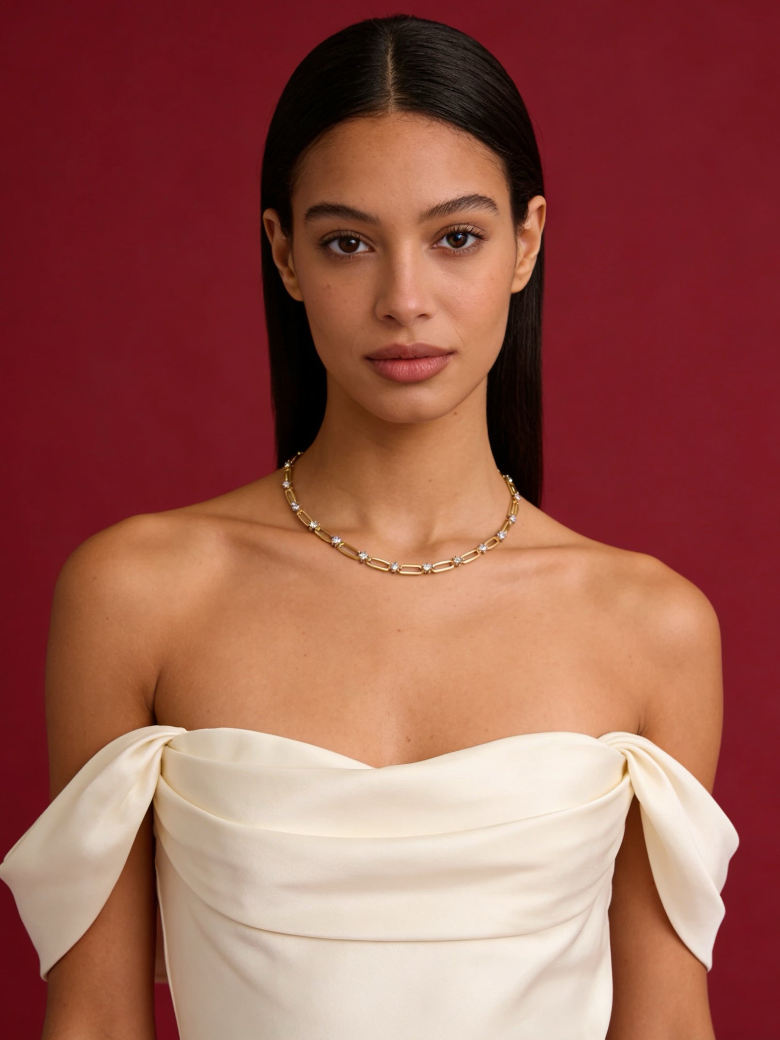 Moissanite Paperclip Chain 18k Gold Vermeil Necklace