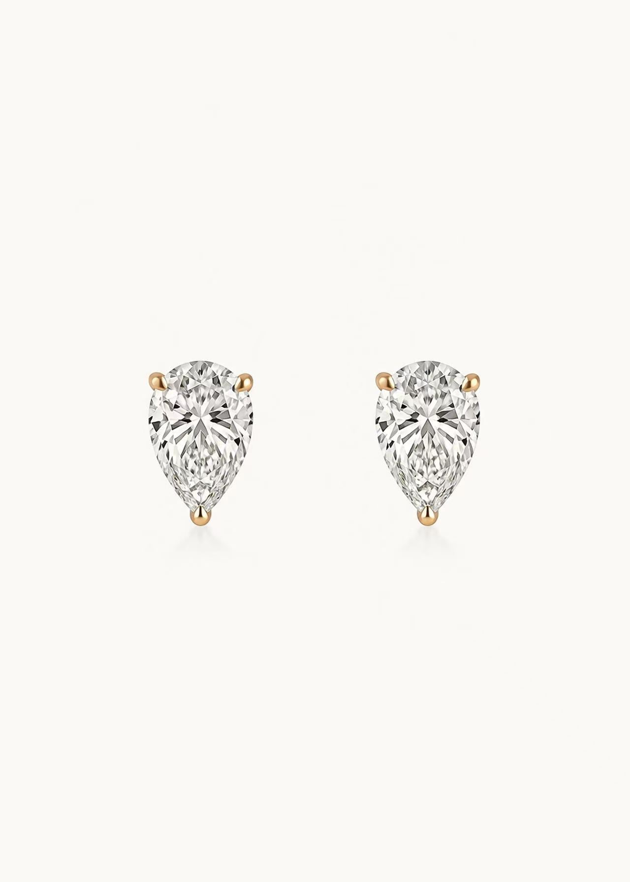 Heirloom Classic Pear Cut Claw Set Diamond Studs Earrings