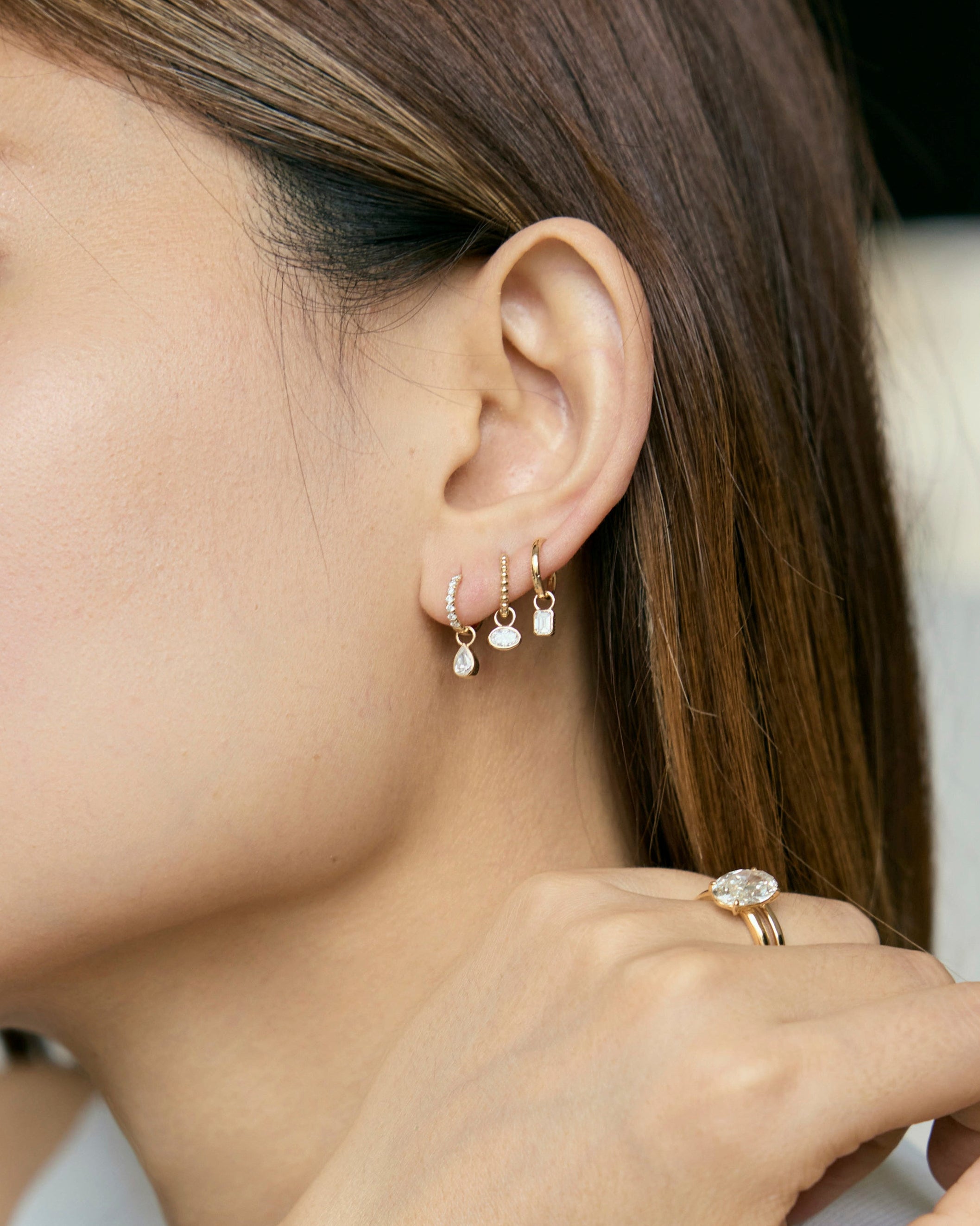 Heirloom Flow Gold Huggie Hoop Earrings 10mm