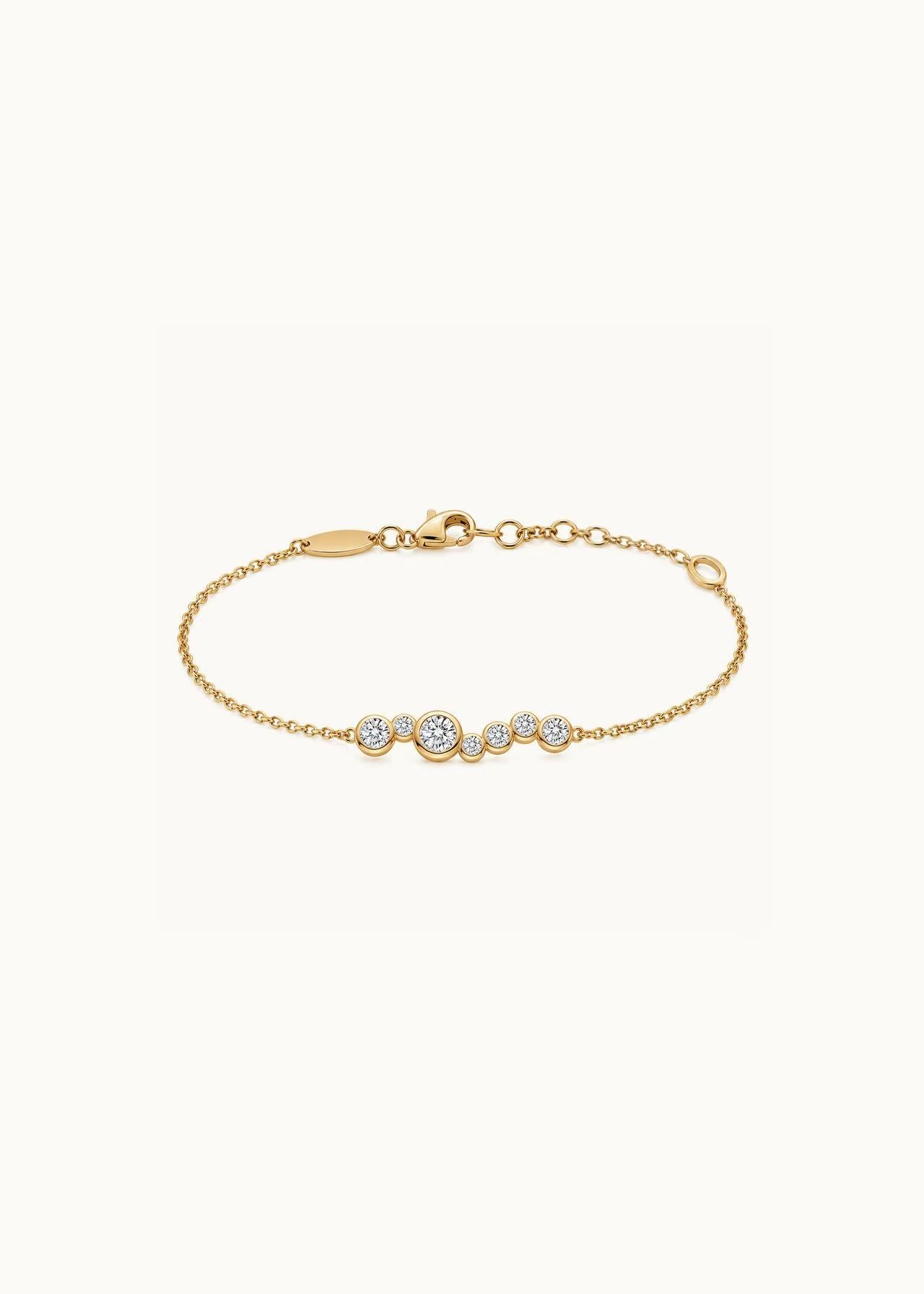 Heirloom Bubble 7 Diamond Bar Chain Bracelet