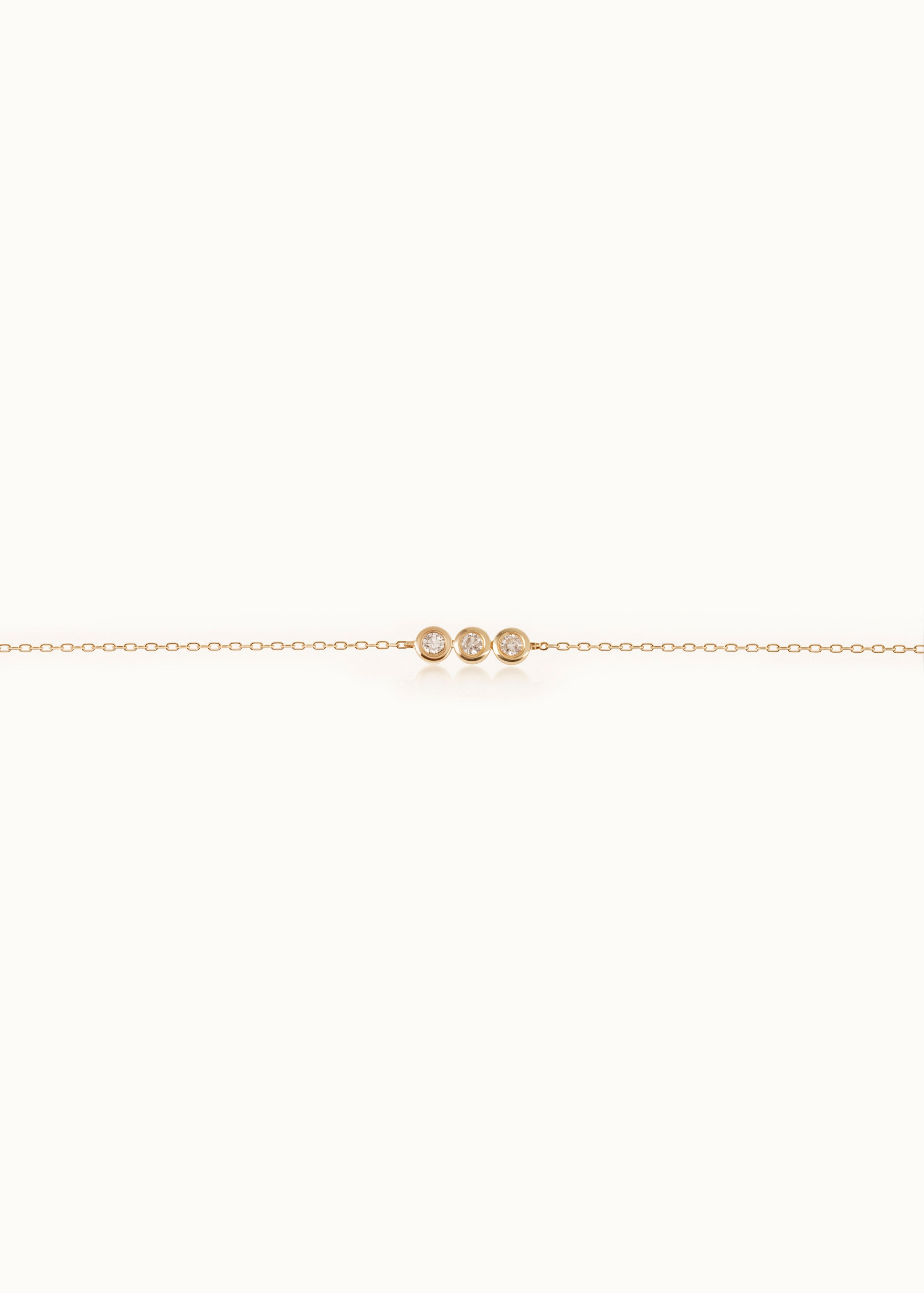 Heirloom Bubble 3 Diamond Bar Chain Bracelet