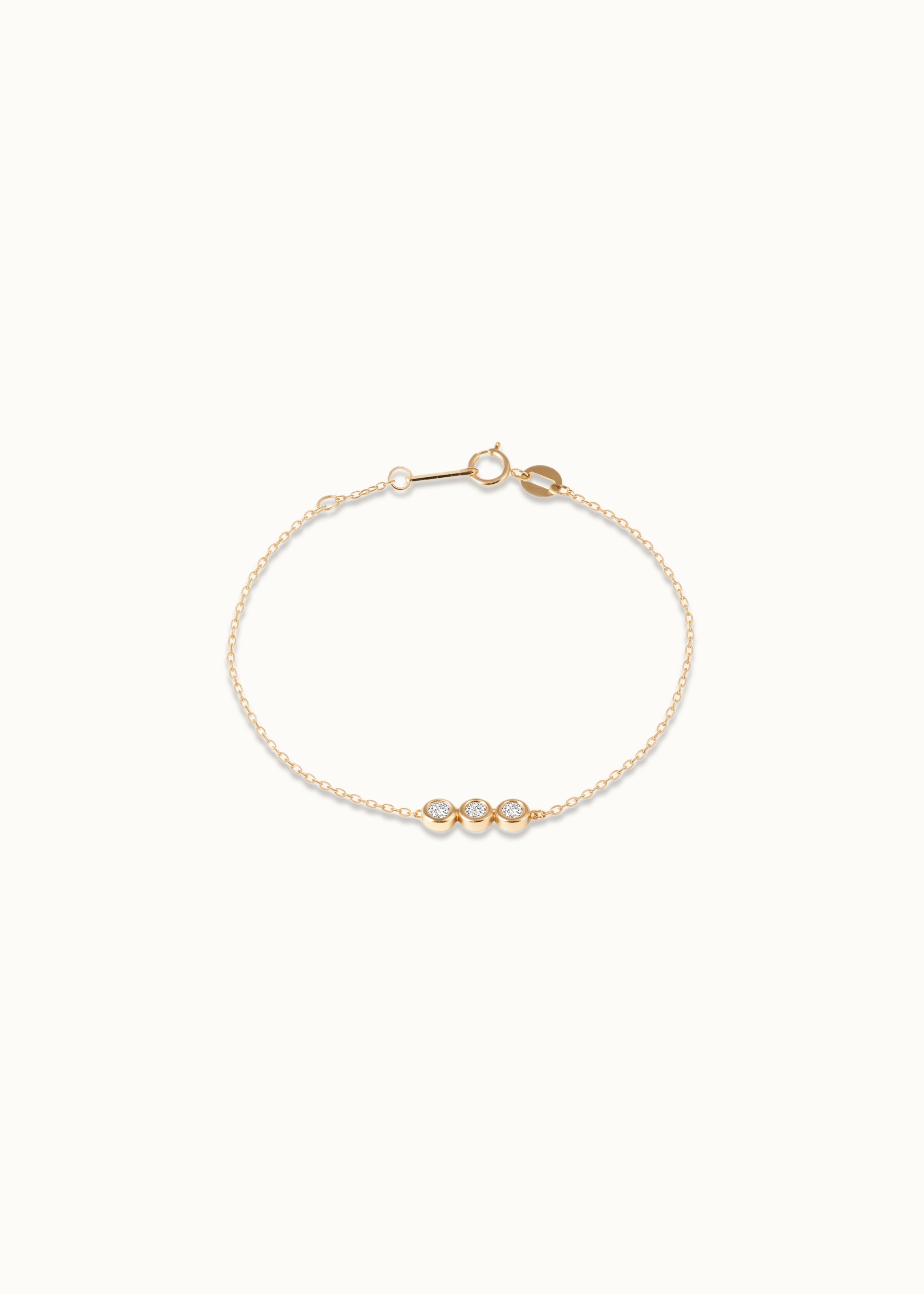 Heirloom Bubble 3 Diamond Bar Chain Bracelet