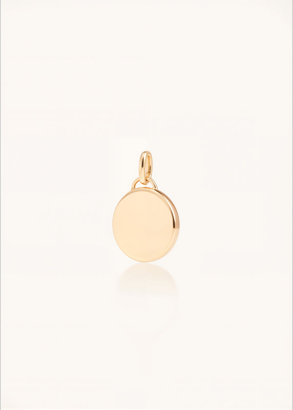 Round Plate Engravable 12mm Pendant 14k Gold