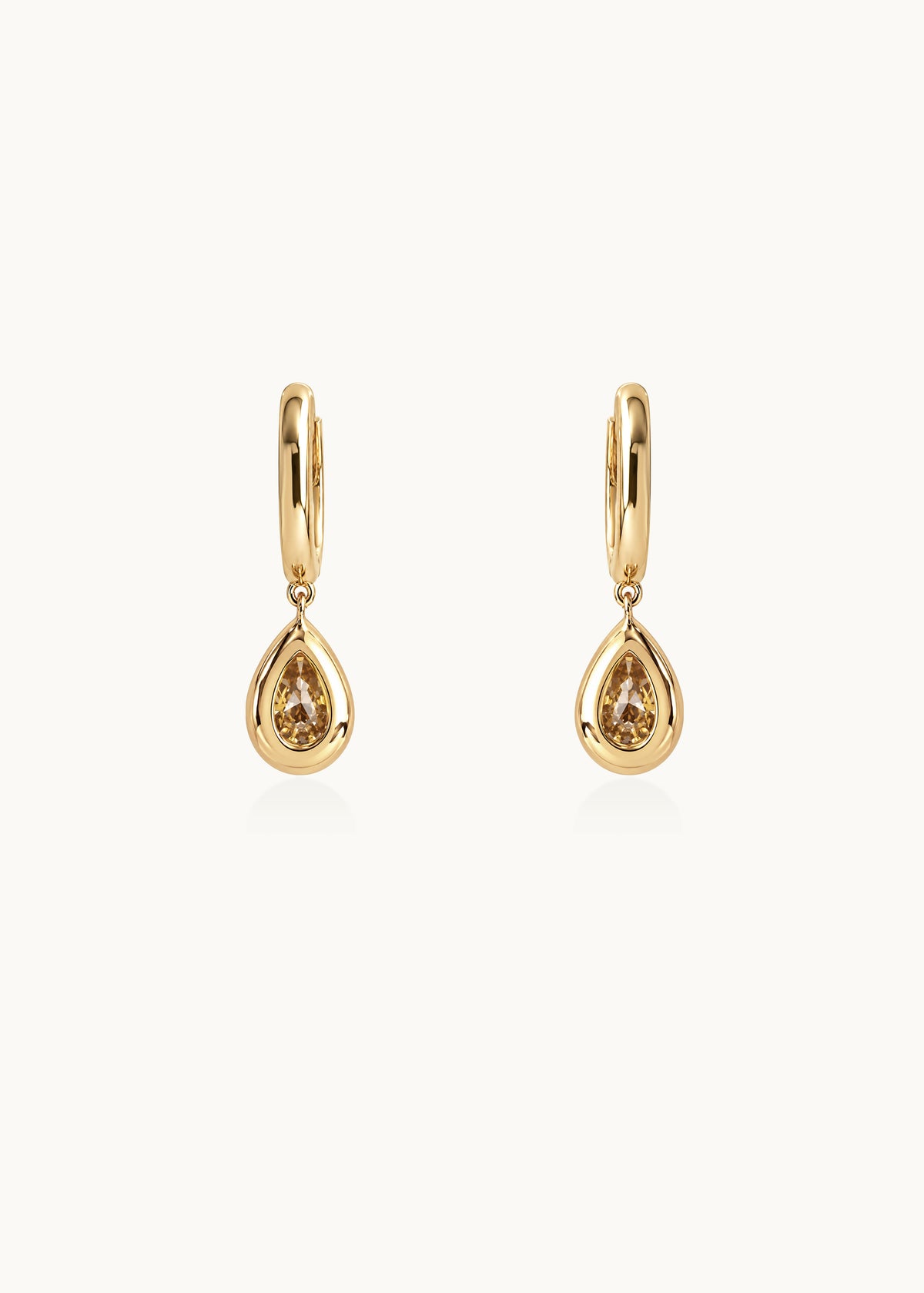 Archive Pear Cut Champagne Moissanite Hoop Earrings 6ct