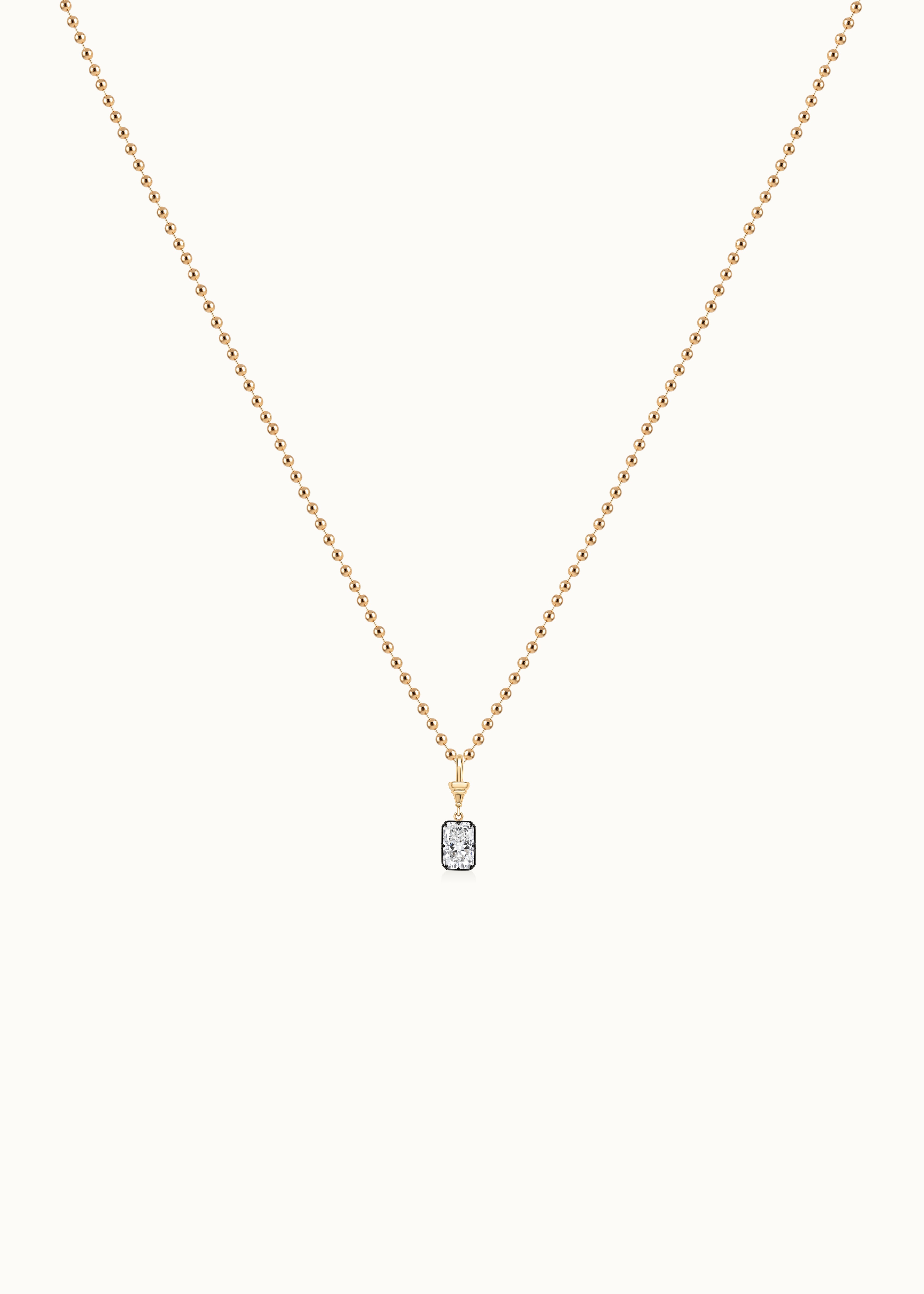 Archive 2.2ct Emerald Cut Blackened Moissanite Clip-On Pendant