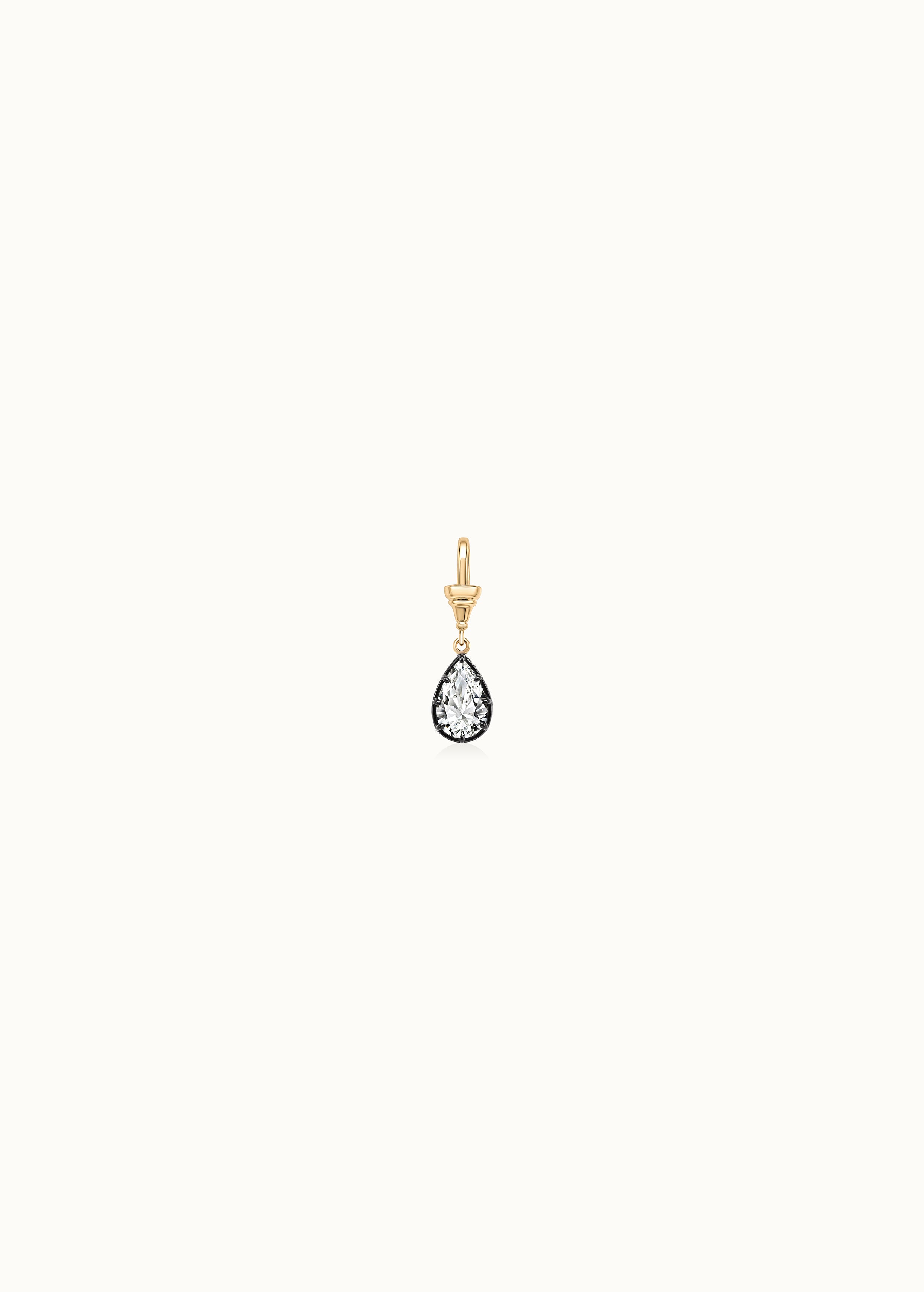 Archive 1.5ct Pear Cut Blackened Moissanite Clip-On Pendant