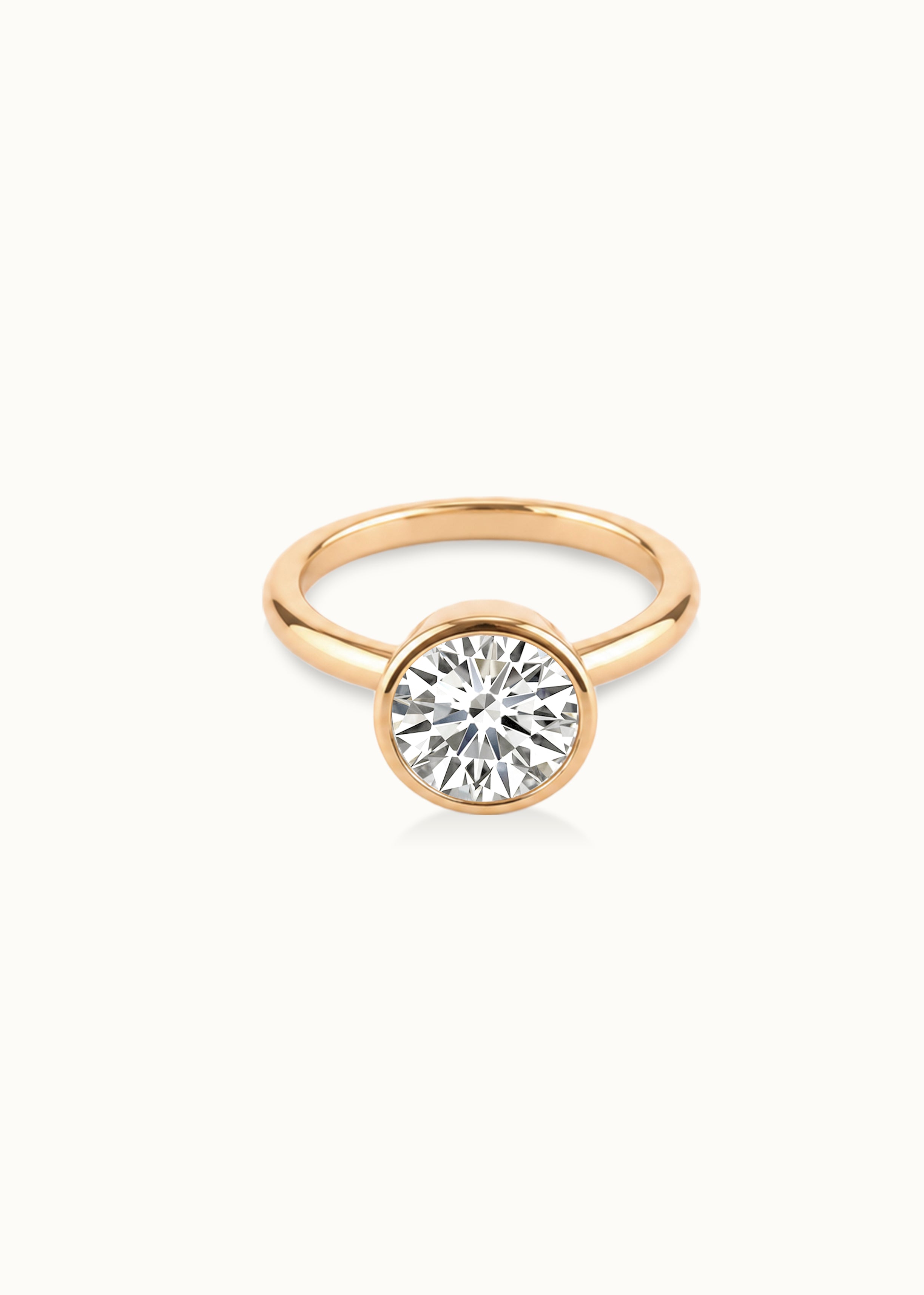 24 Hours 3ct Bezel Set Brilliant Cut Moissanite Solitaire Ring