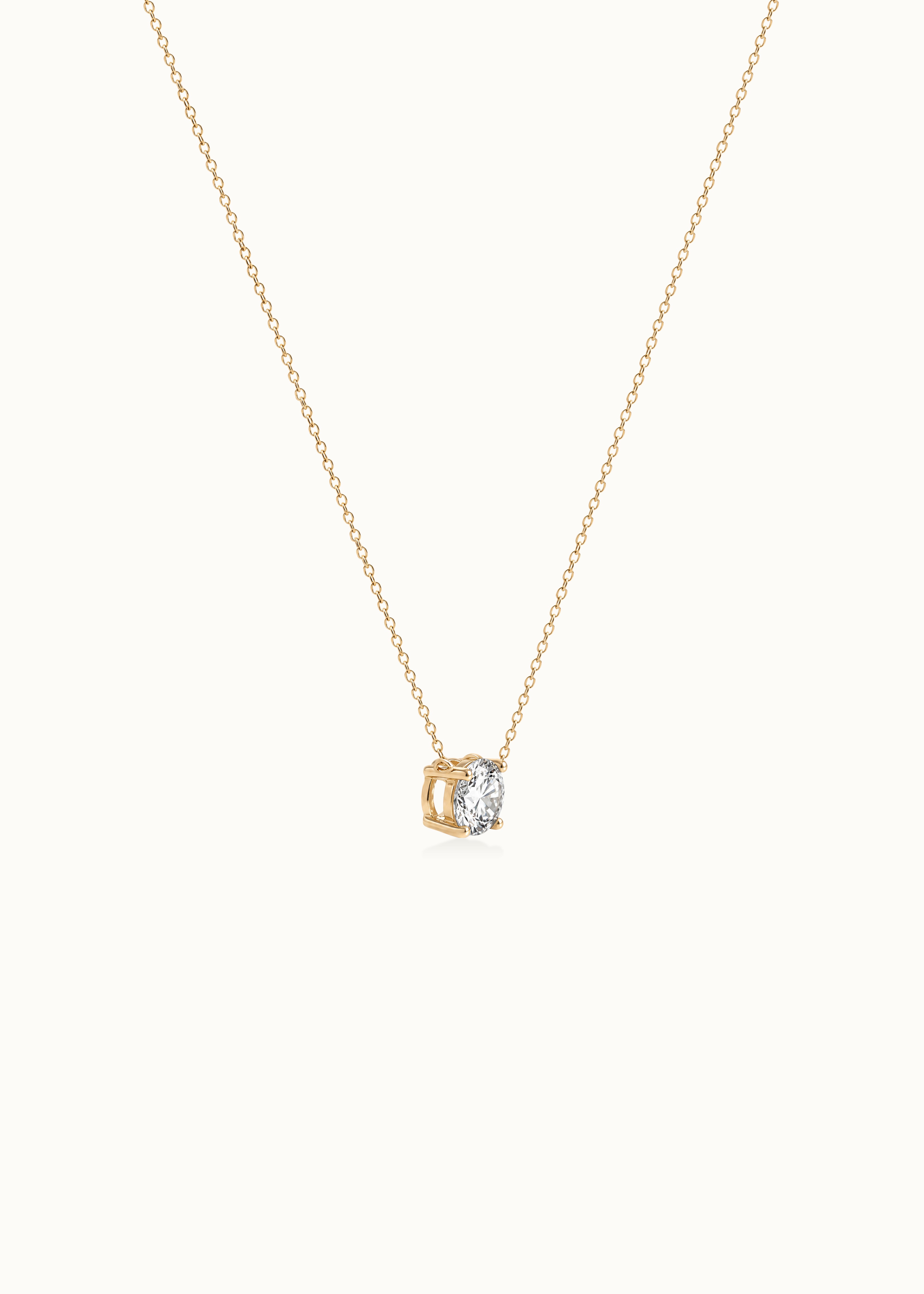 Heirloom Classic 1ct Round Brilliant Diamond Solitaire Necklace