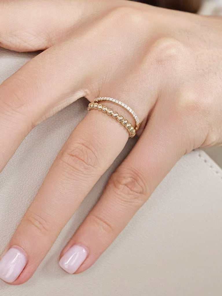 Heirloom Wave 0.3ct Semi Eternity Diamond Band Ring
