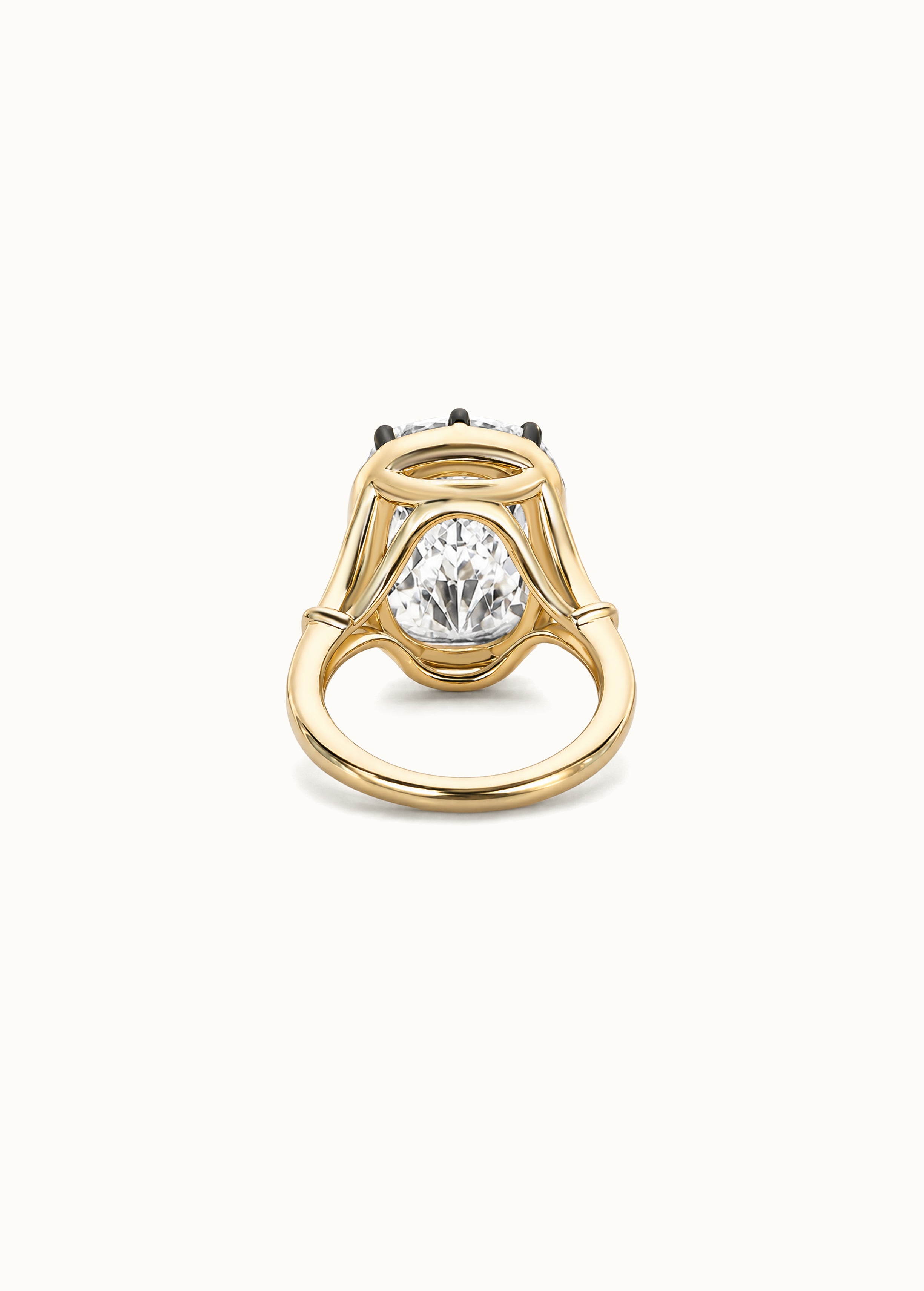 Archive Cushion Cut Claw Set Blackened Moissanite Ring 15ct