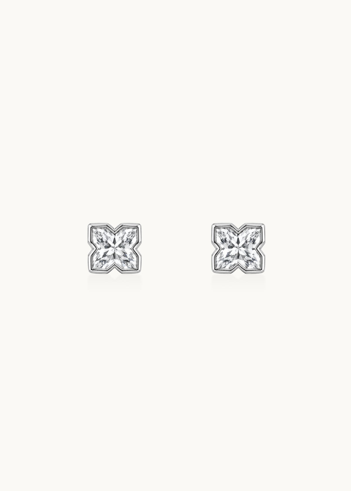 24 Hours Clover Lily Cut Moissanite Studs Earrings 2.4ct