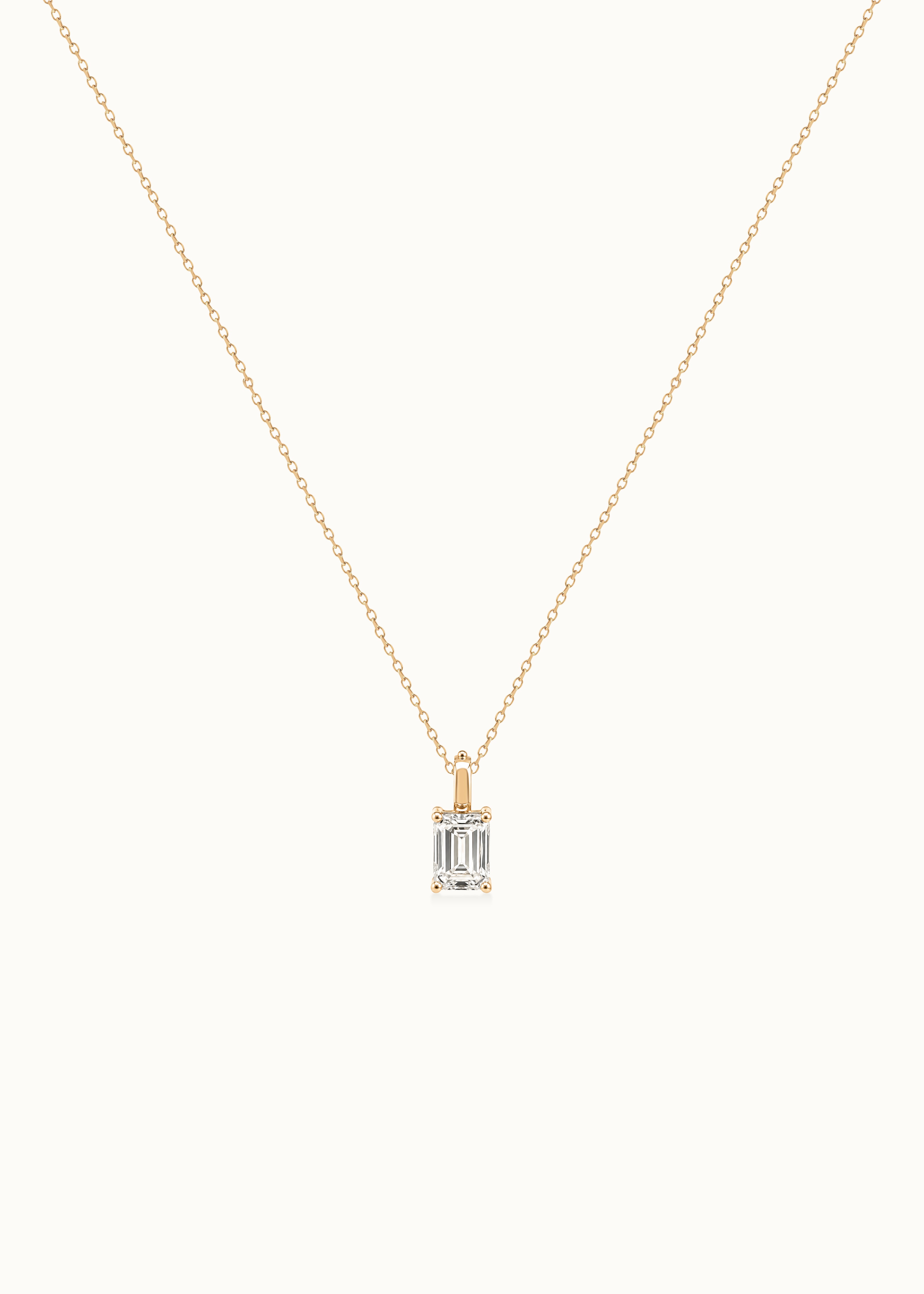 Heirloom Classic 1ct Emerald Cut Diamond Solitaire Pendant Necklace