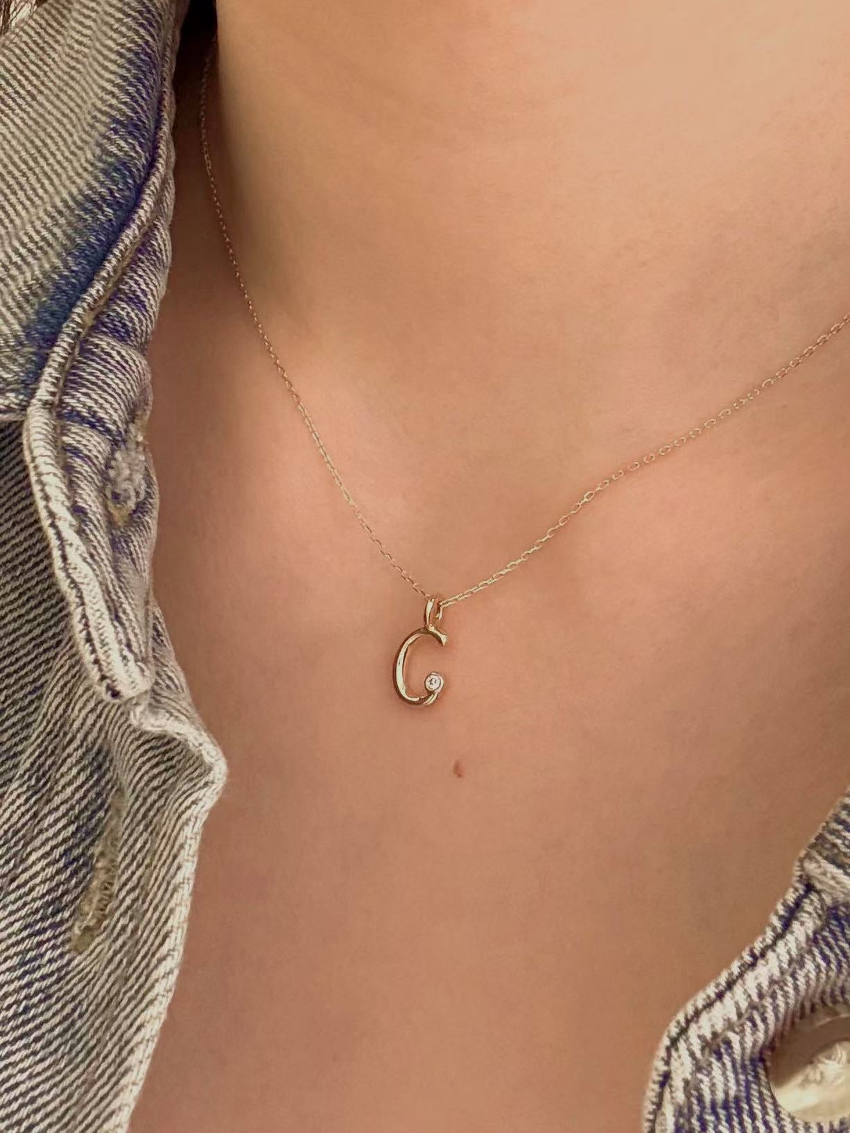 Heirloom Flow Dream Initial Diamond Pendant