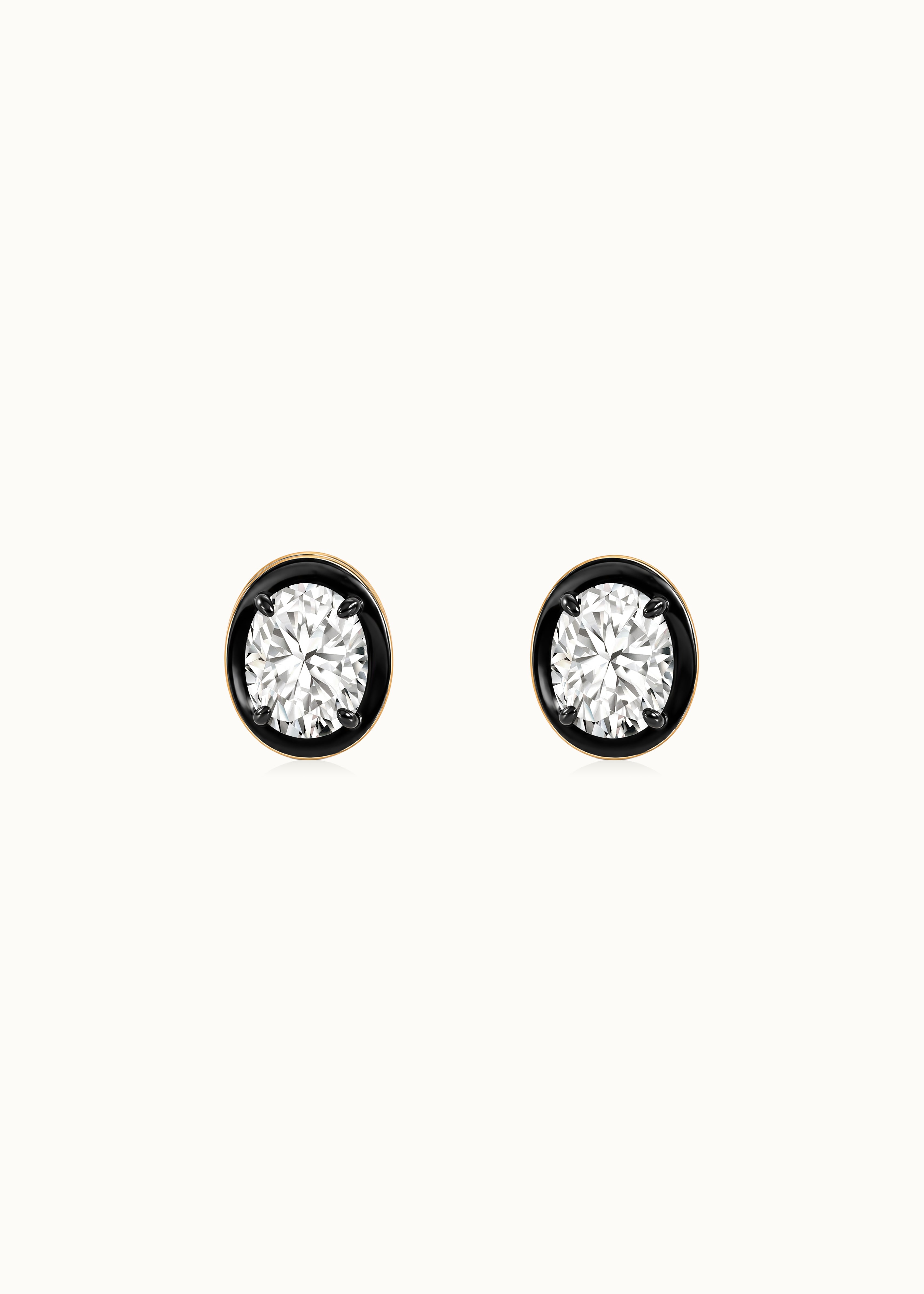 Archive 3.15ct Oval Cut Blackened Moissanite Studs