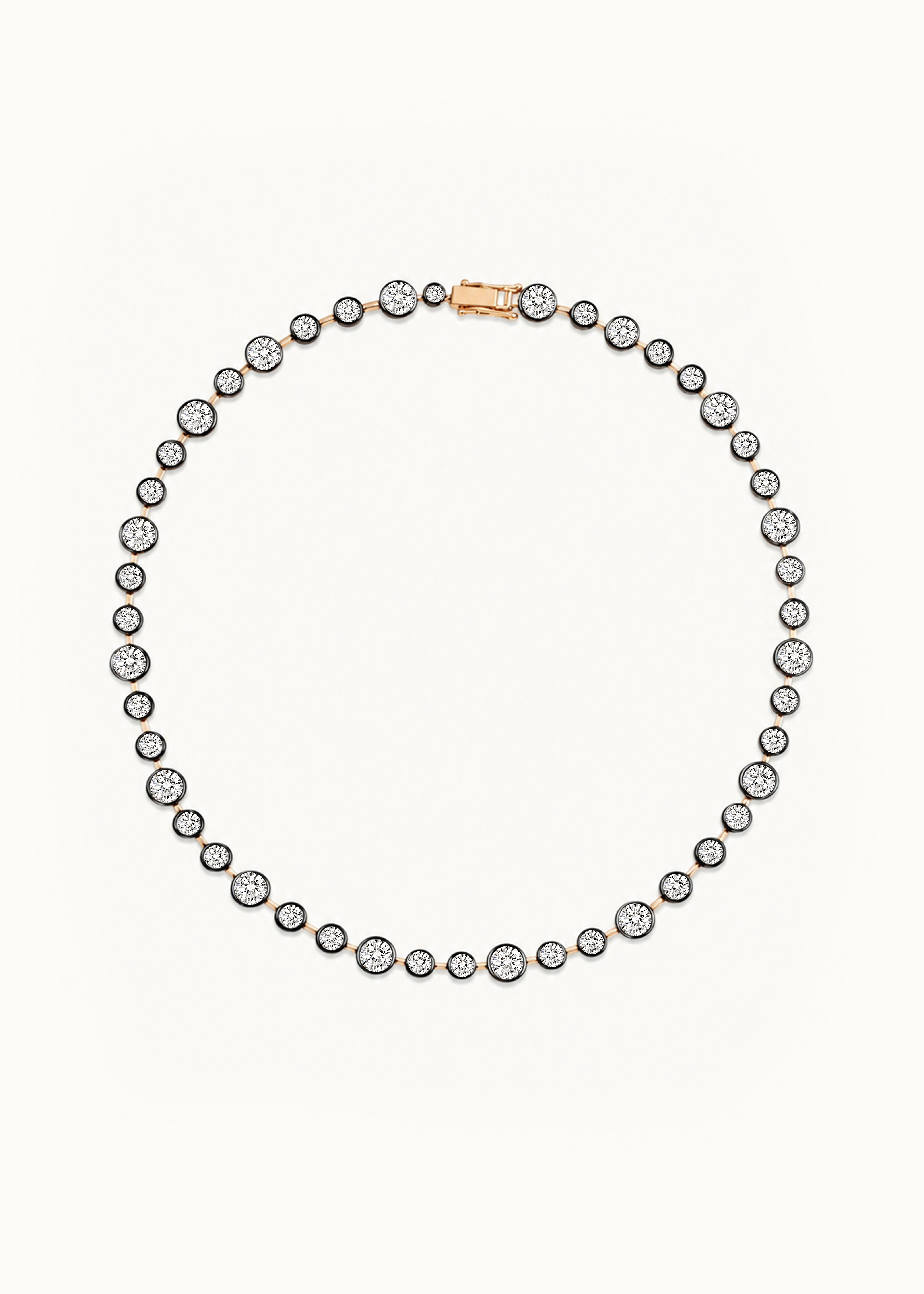 Archive Bubble 15ct Blackened Moissanite Tennis Necklace