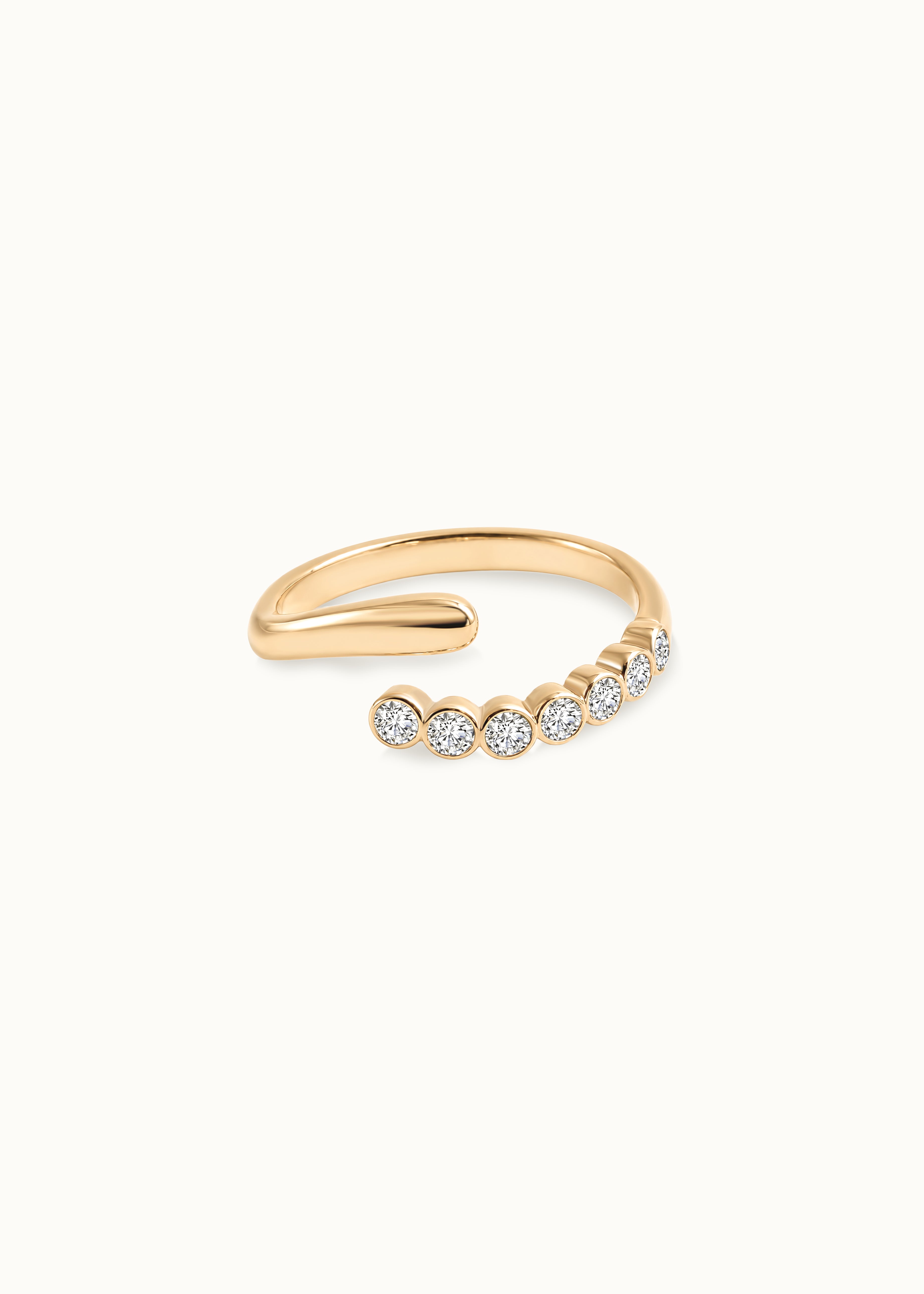 Heirloom Wave Bubble 0.35ct 7 Diamond Open Band Ring