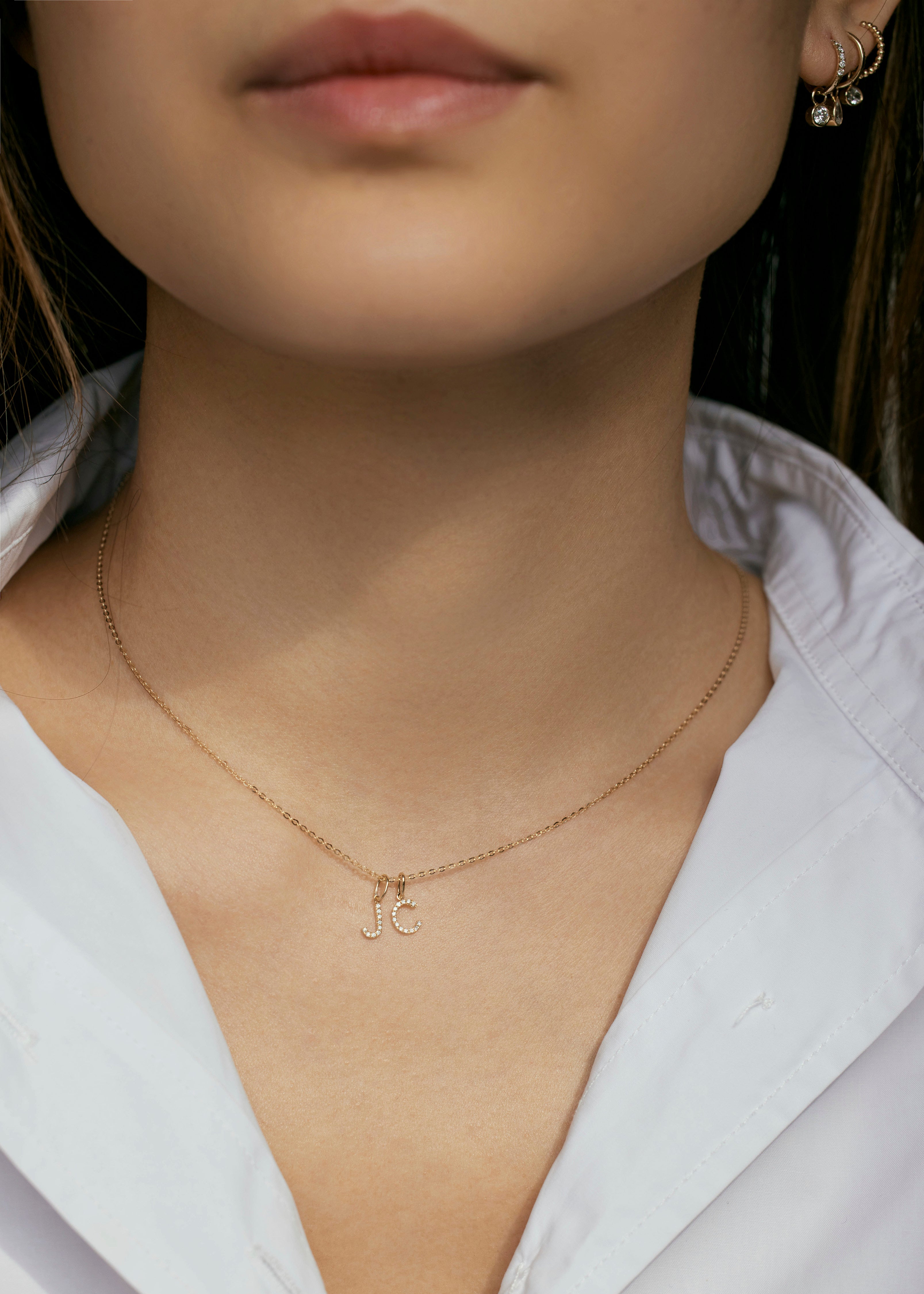Heirloom Flow Super Fine Diamond Initial Pendant