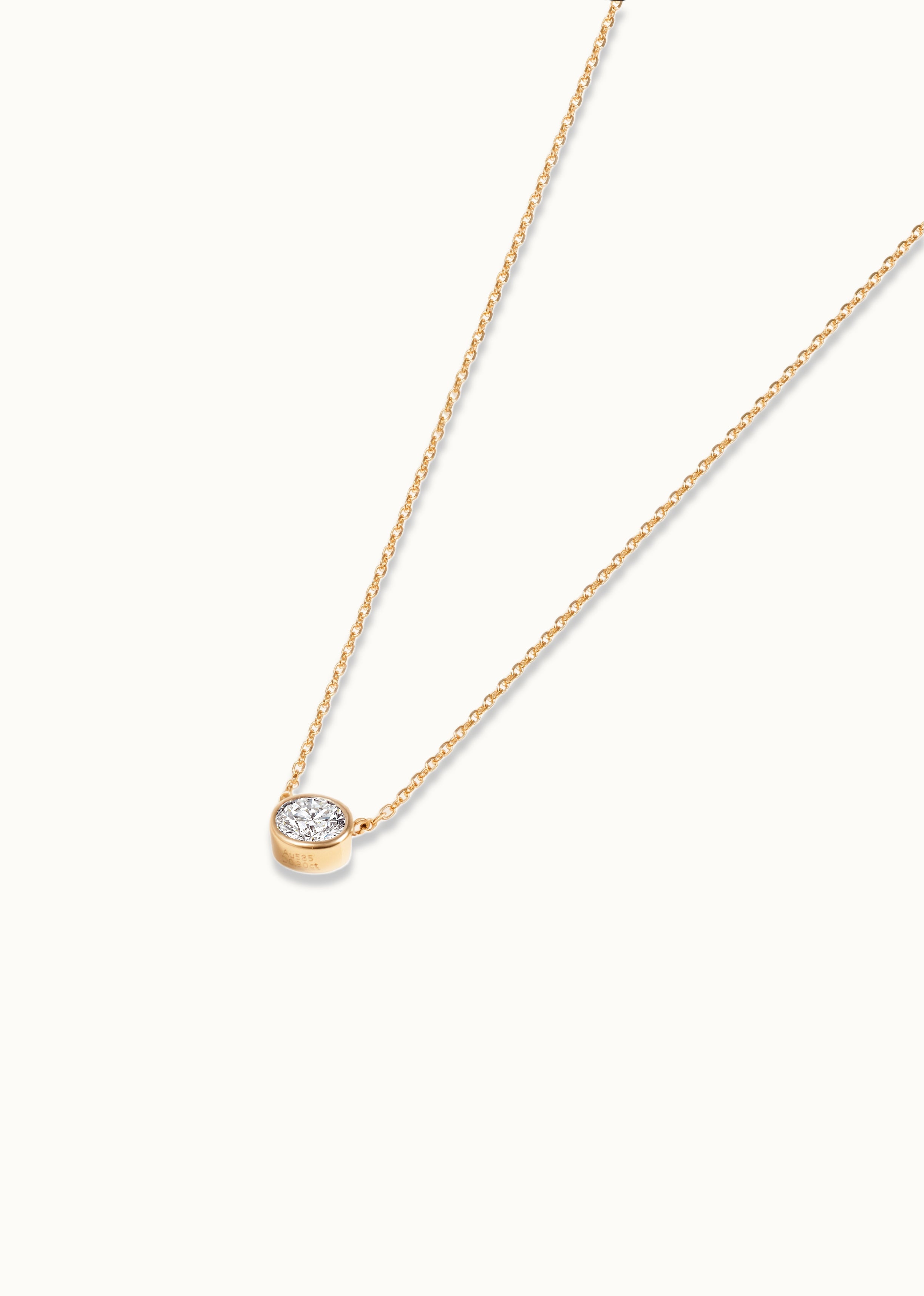 Heirloom Classic 0.3ct Bezel Set Round Brilliant Diamond Solitaire Necklace