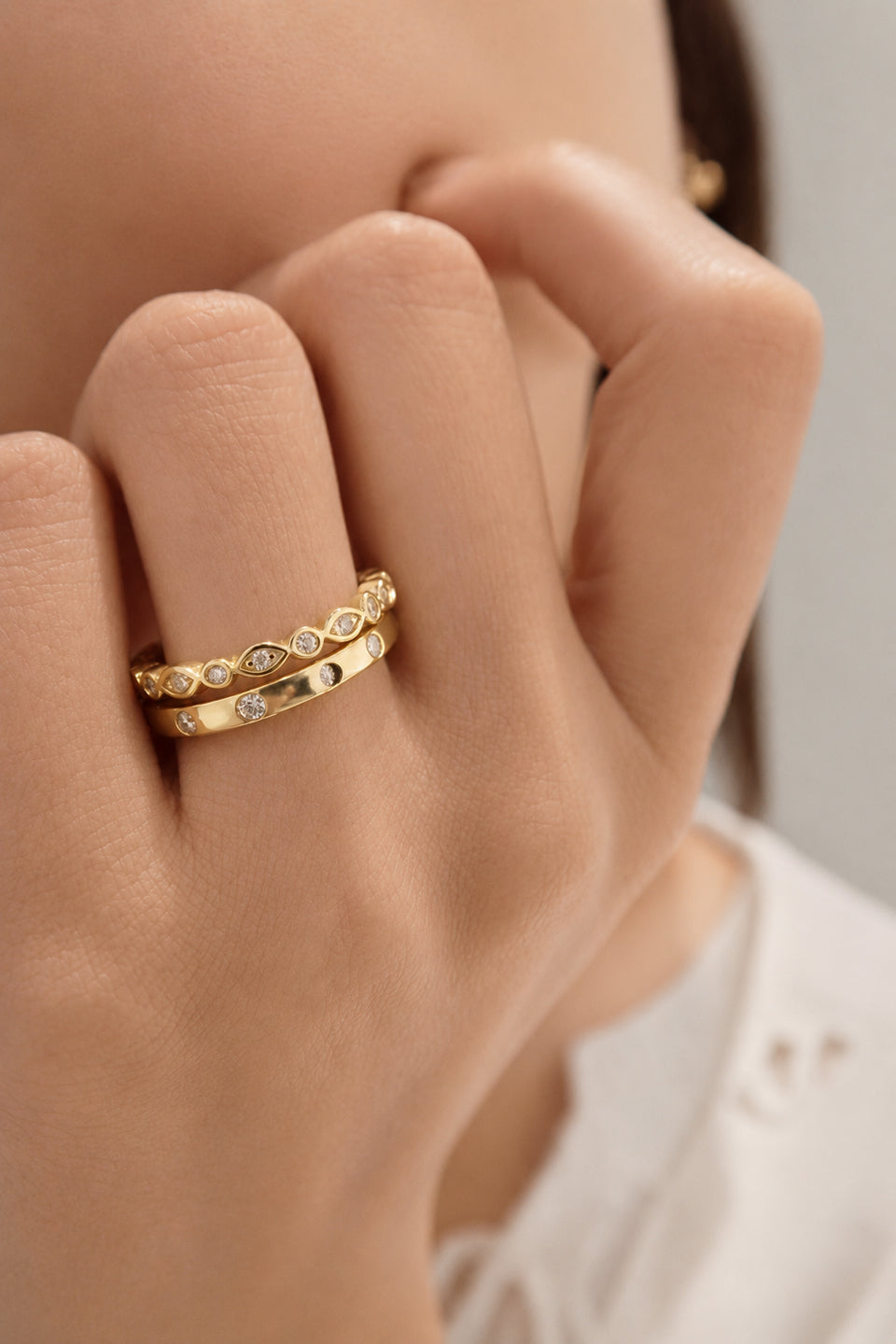 24 Hours Round and Marquise Moissanite Full Eternity Ring