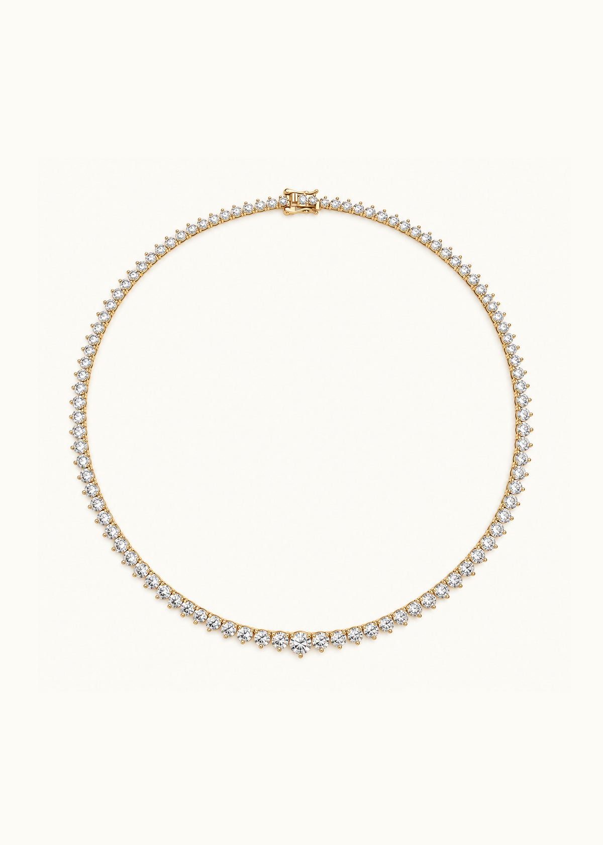 24 Hours Eternity Round Moissanite Tennis Necklace