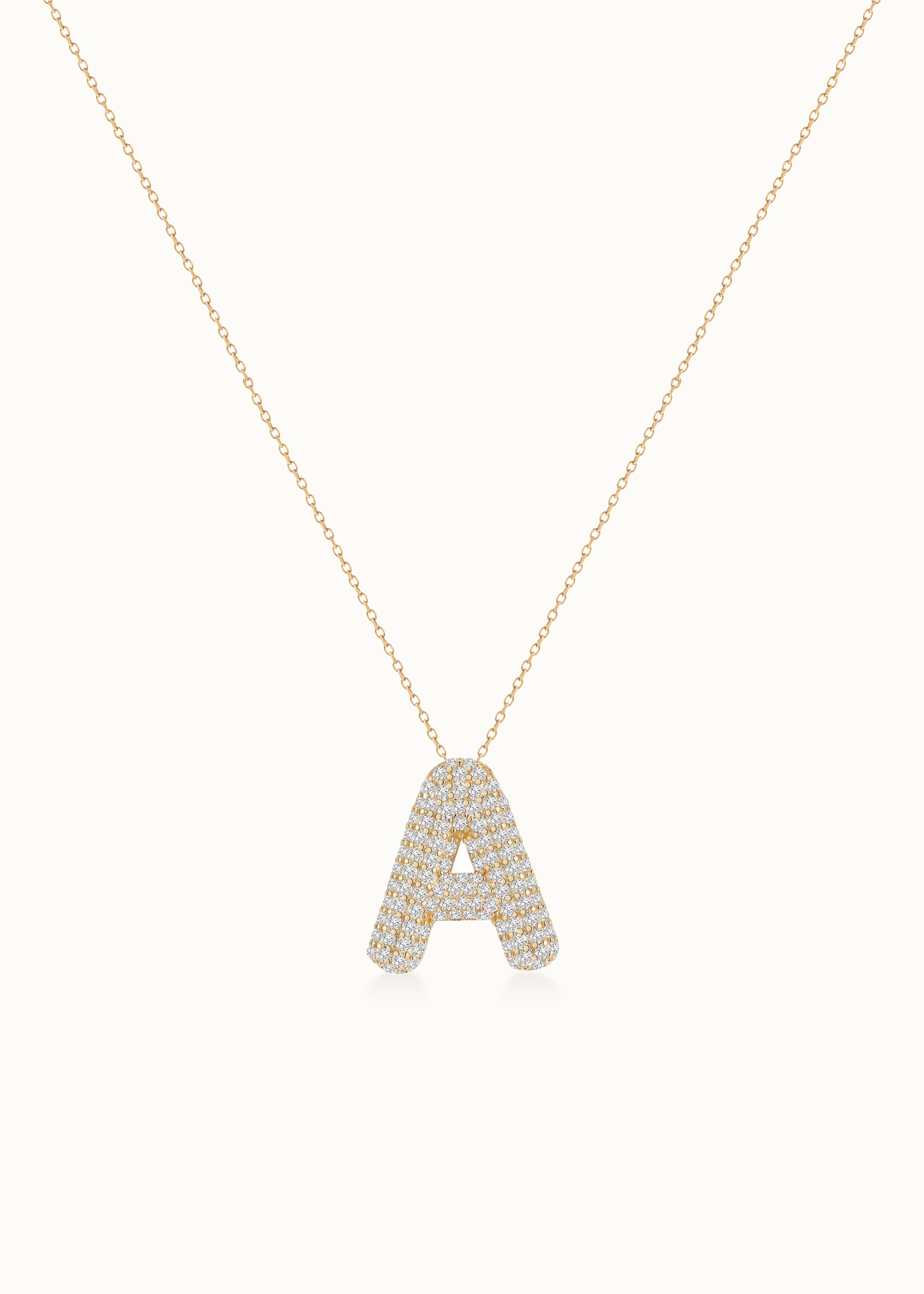 24 Hours Bubble Moissanite Initial Necklace