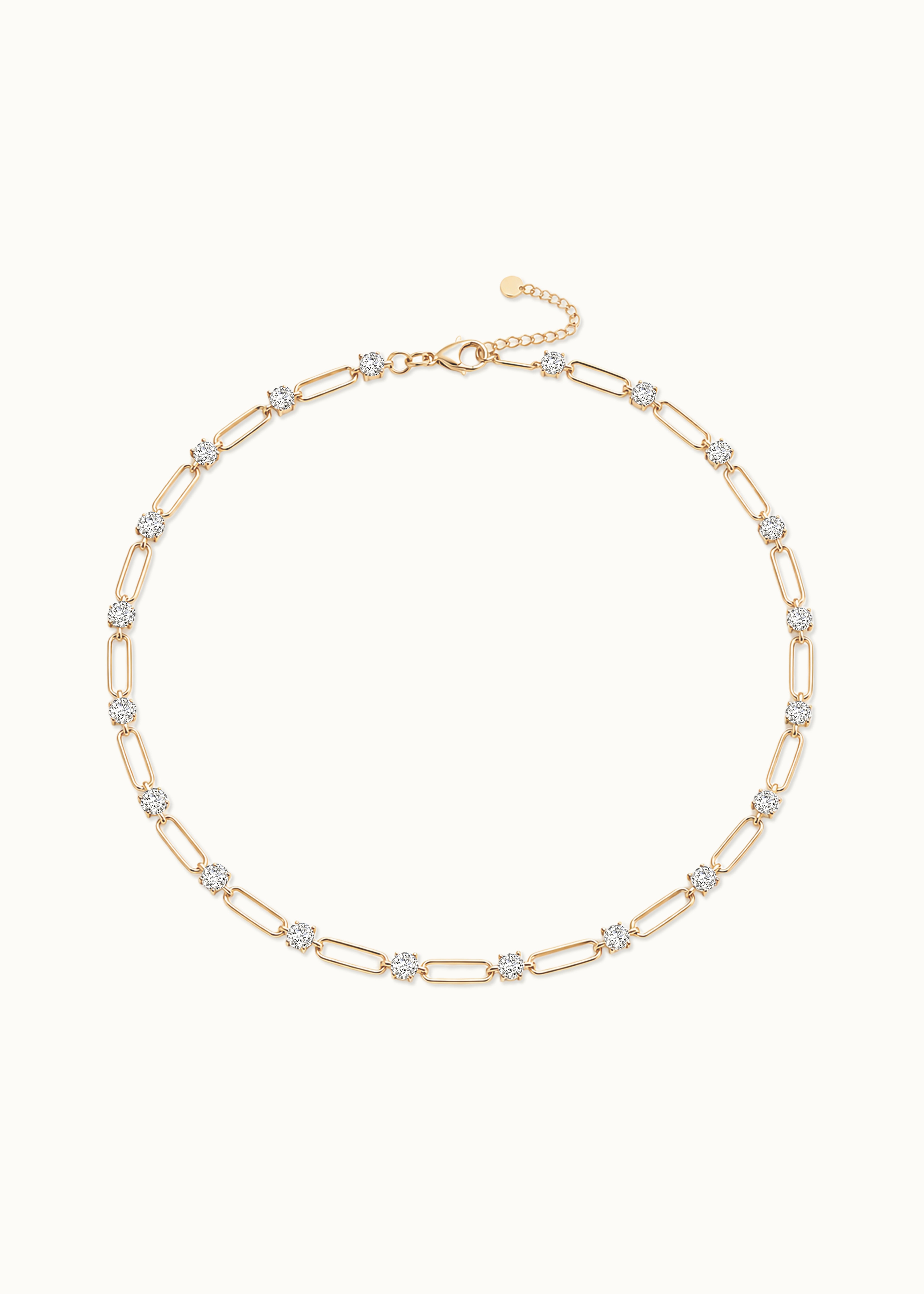 24 Hours Paperclip Links 7.8ct Moissanite Necklace