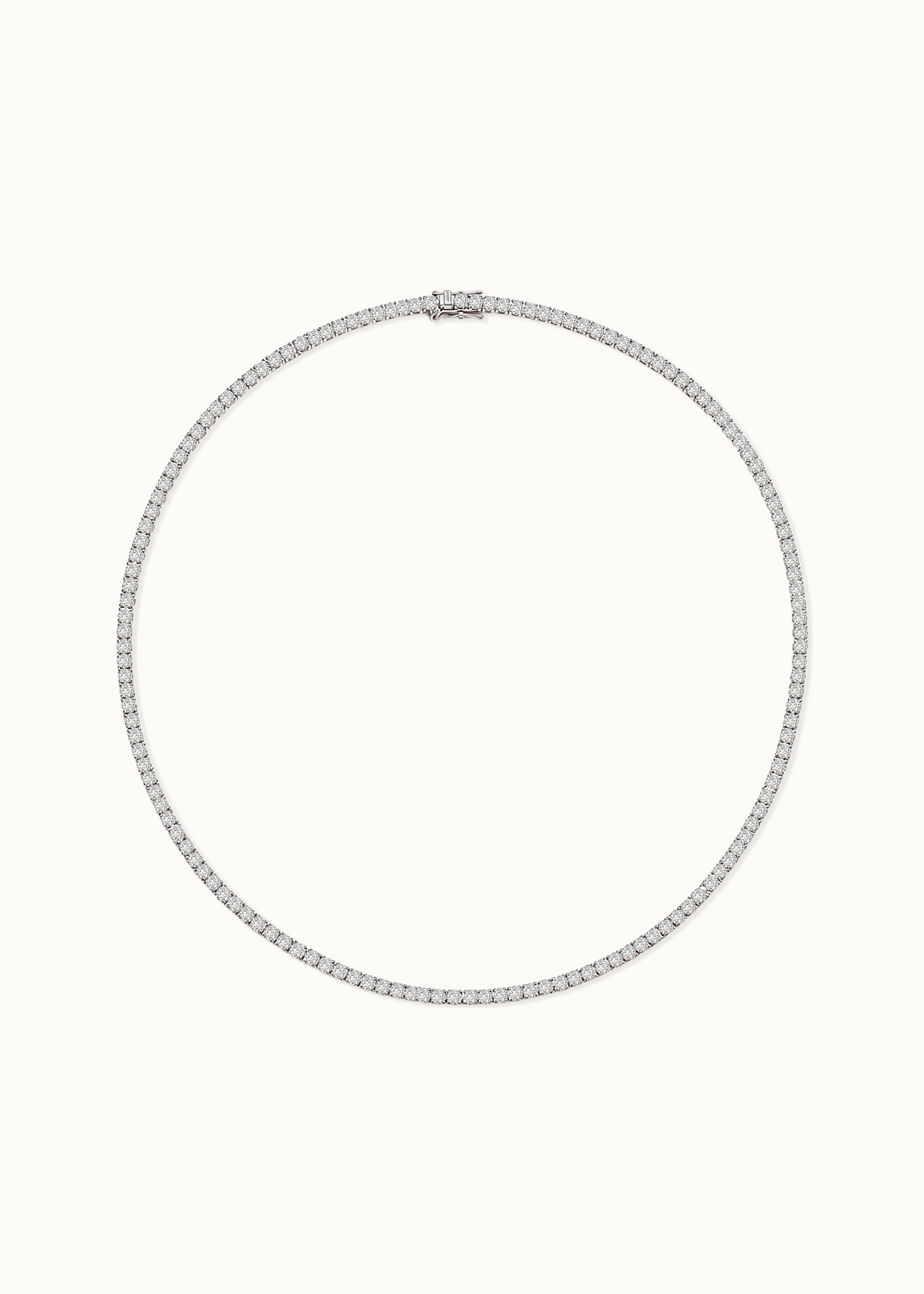 24 Hours Block 3mm Moissanite Tennis Necklace
