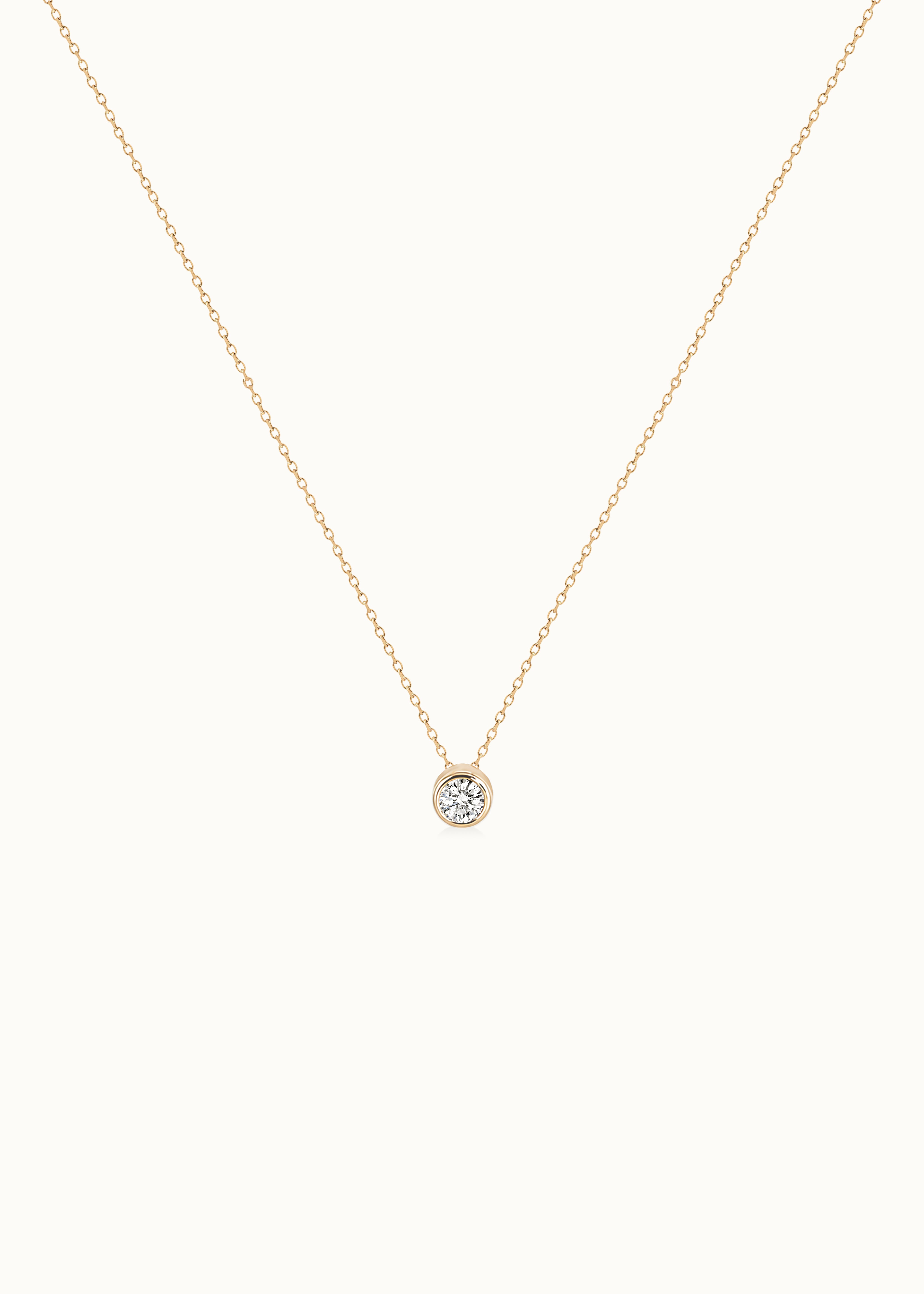 24 Hours Round Brilliant Moissanite Solitaire Necklace